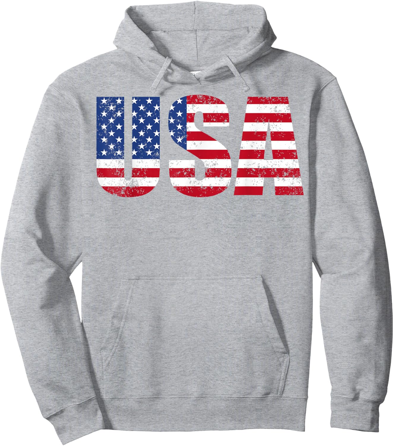USA Patriotic American Flag Women Kids Boys Girls US Hoodie - Hoodie | Ash