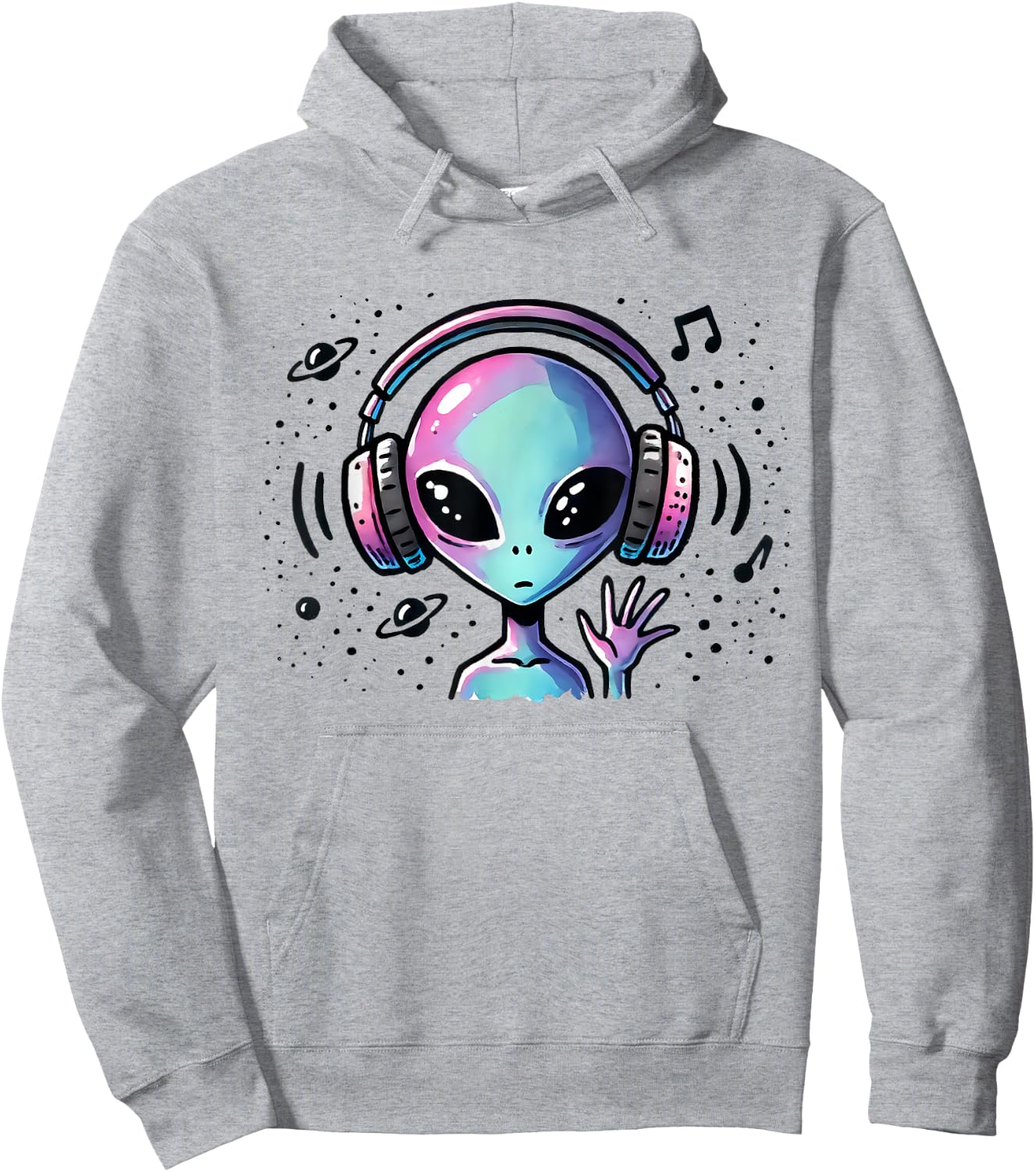 Music Lover Alien Musician UFO Extraterrestrial Space Gift Hoodie - Hoodie | Ash