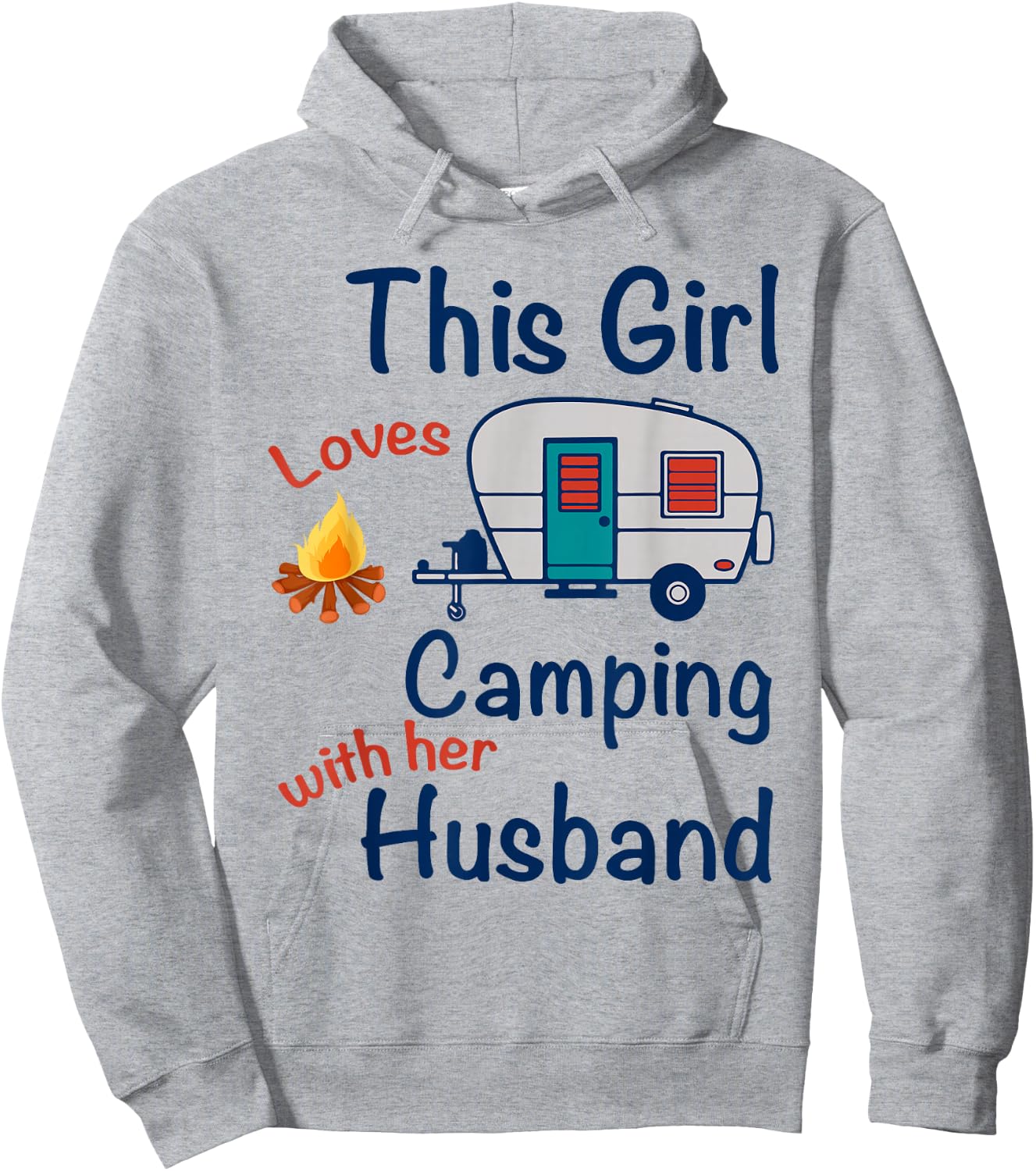 This Girls Loves Camping With Her Husband Gifts Camper Hoodie - Hoodie | Ash