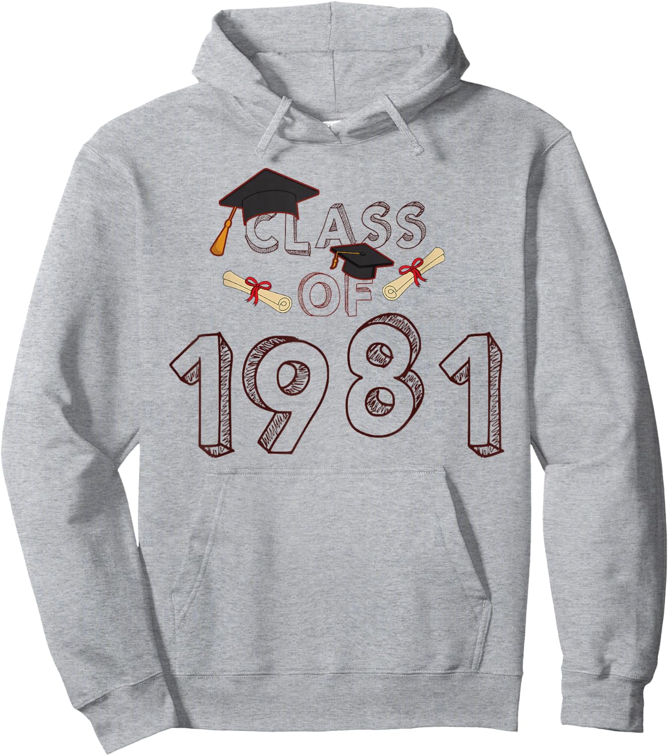 Graduation School Reunion Student Teacher Class of 1981 Hoodie - Hoodie | Ash