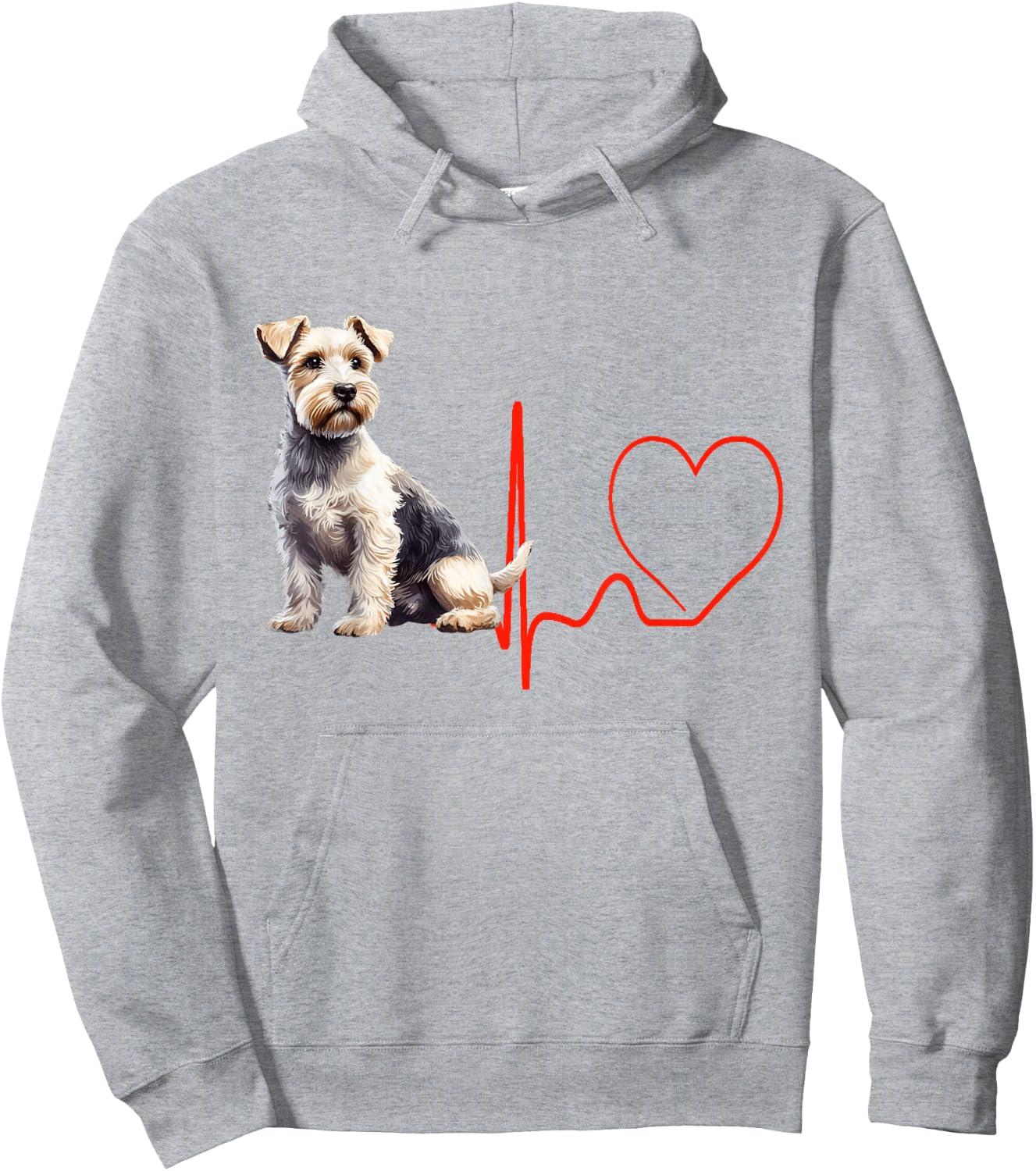 Sporting Lucas Terrier Dog Heartbeat Love Pet Owner Hoodie - Hoodie | Ash
