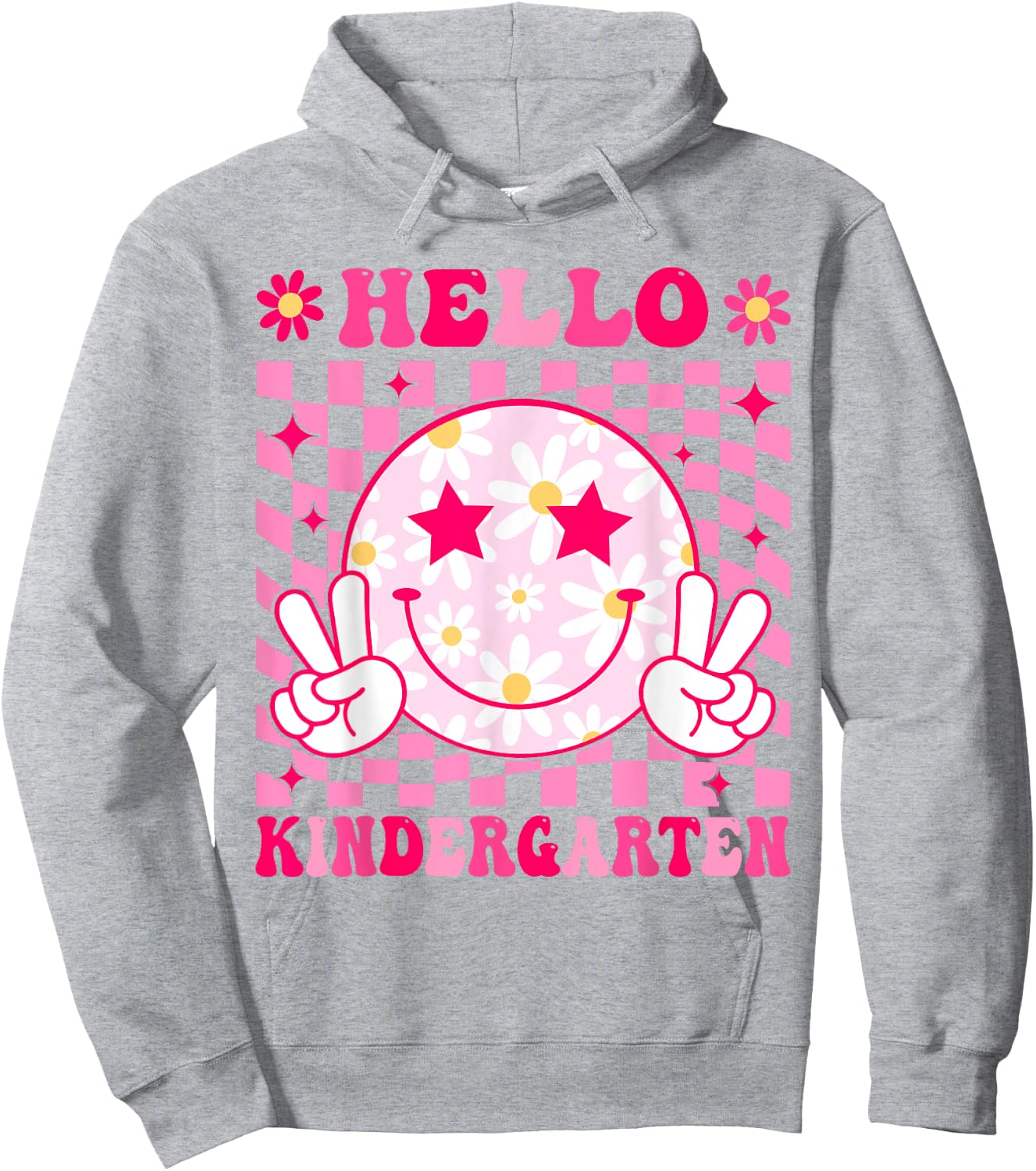 Hello Kindergarten Back To School First Day of Kindergarten Hoodie - Hoodie | Ash