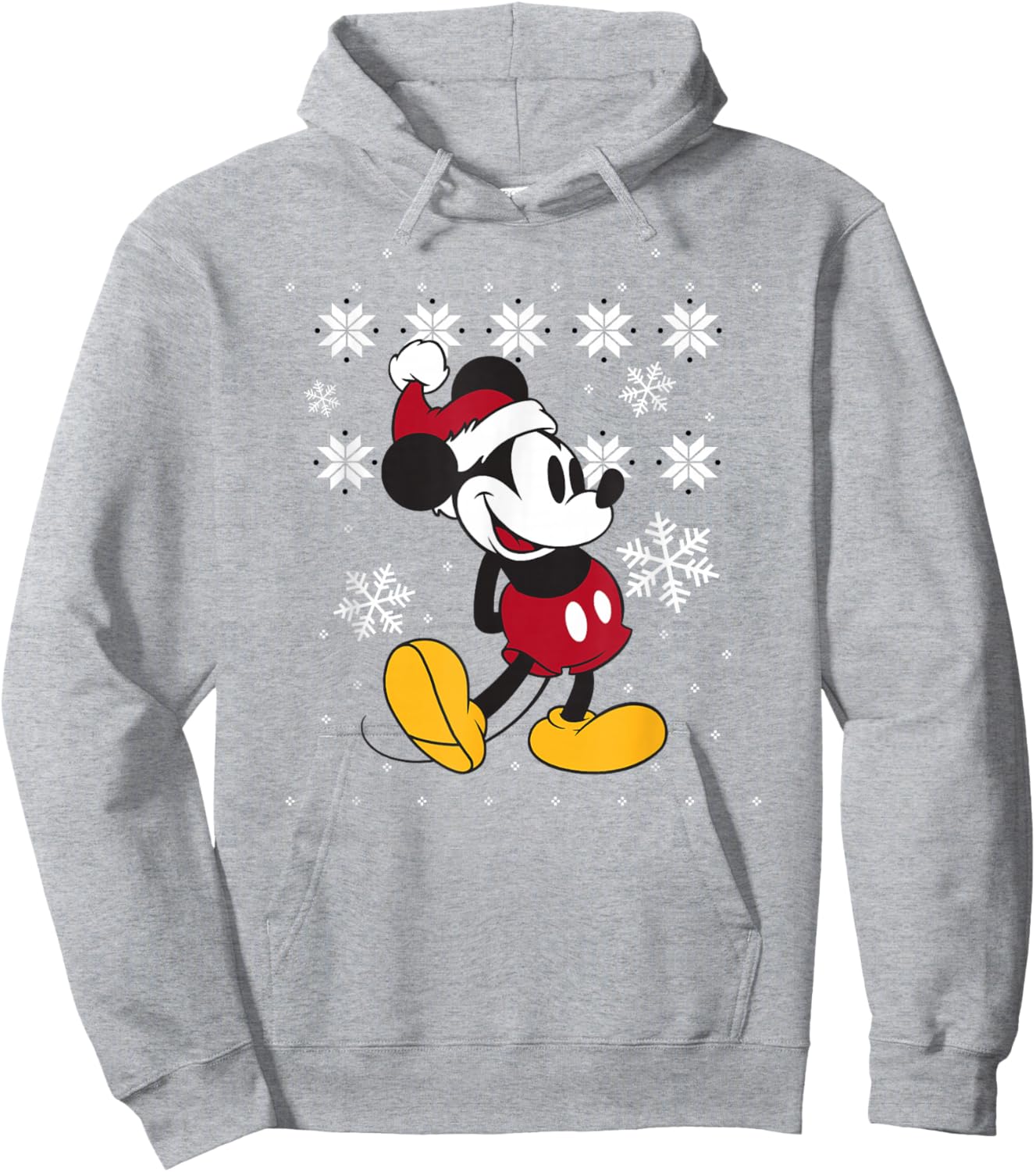 Disney - Faux Ugly Holiday Sweater Mickey Mouse Hoodie - Hoodie | Ash