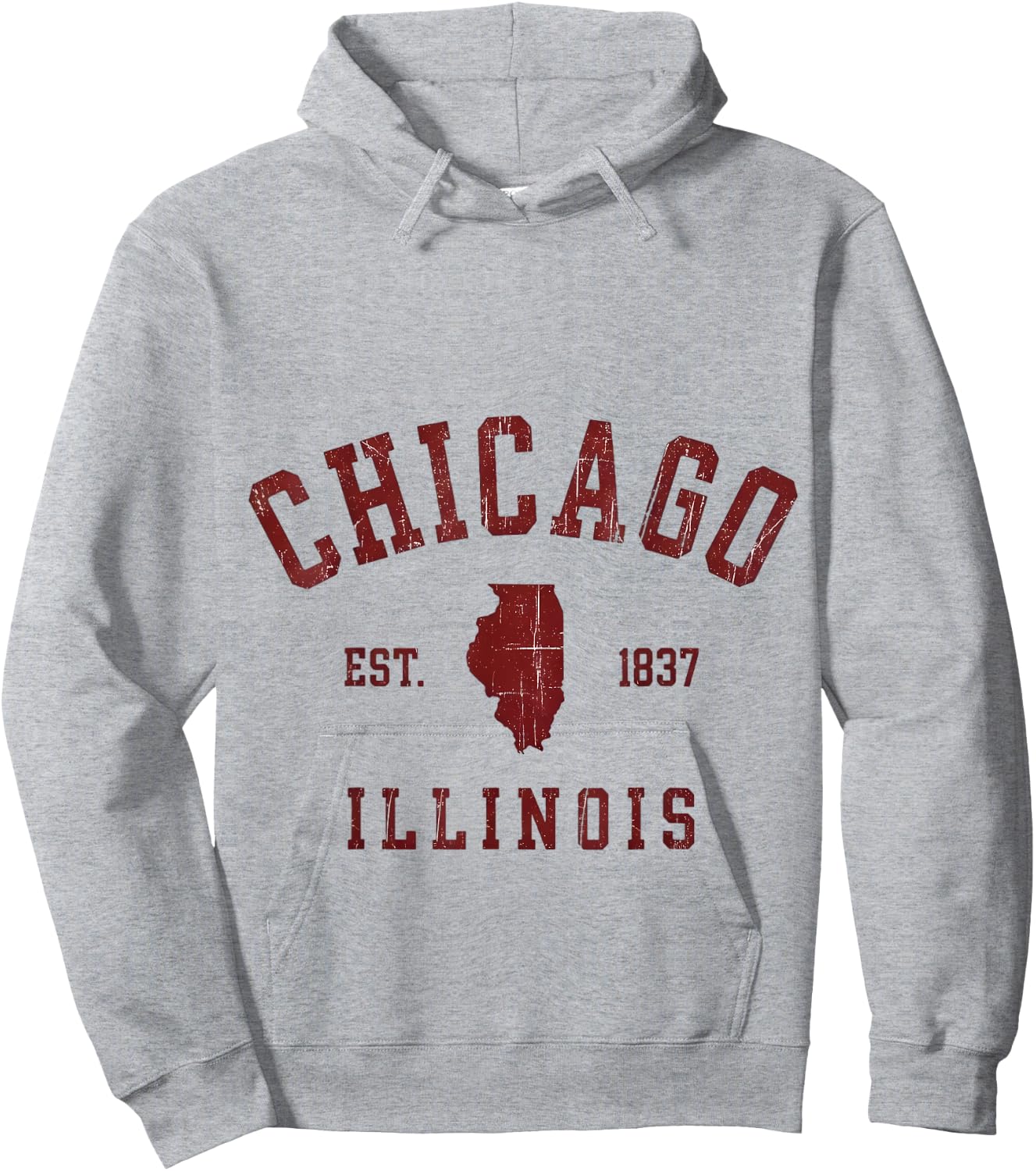Chicago Illinois Est 1837 Vintage Style Hoodie - Hoodie | Ash