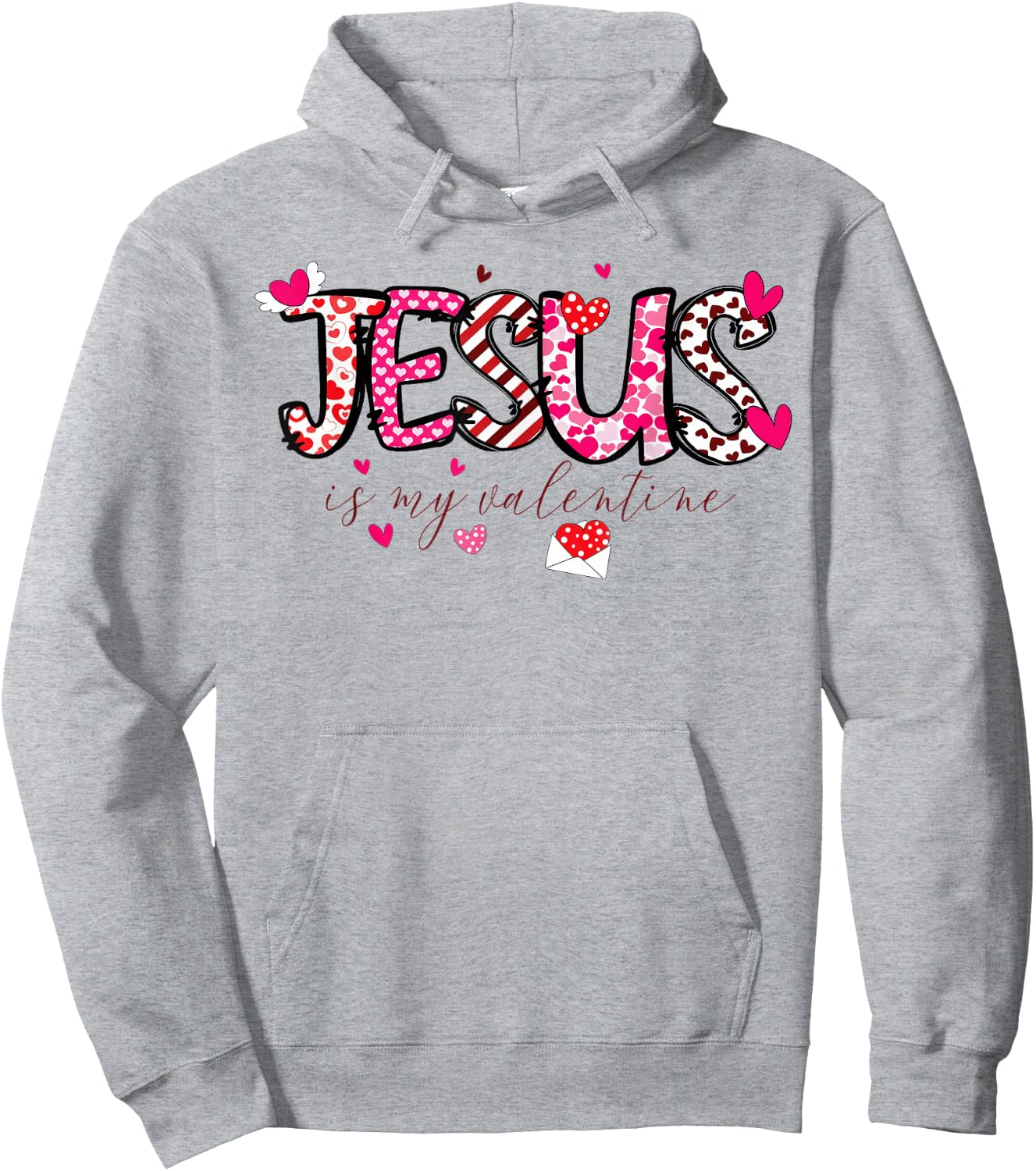 Jesus Is My Valentine Christian Valentines Day Bible Hoodie - Hoodie | Ash