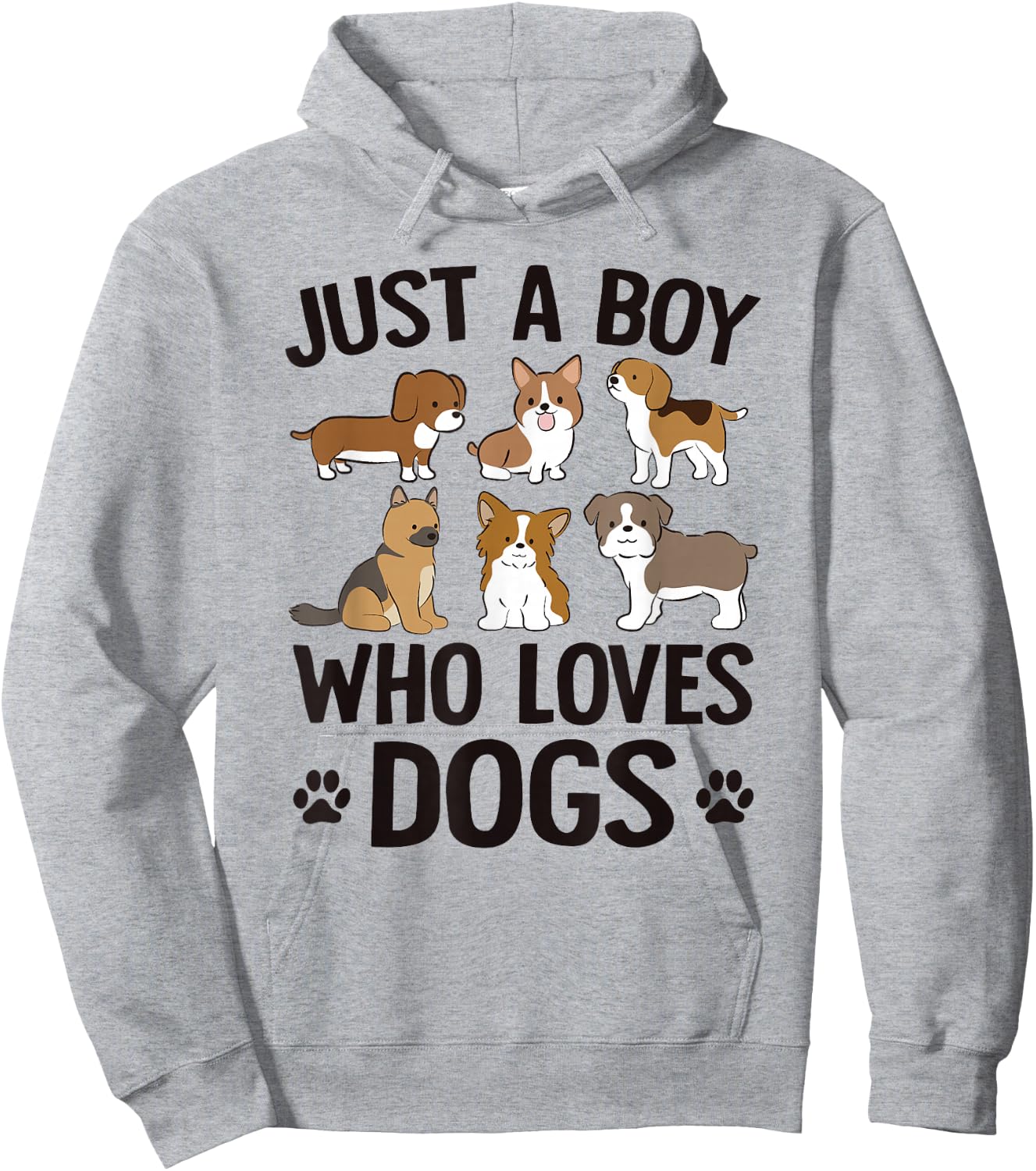 Just A Boy Who Loves Dogs Boys Toddler Puppy Dog Lover Hoodie - Hoodie | Ash