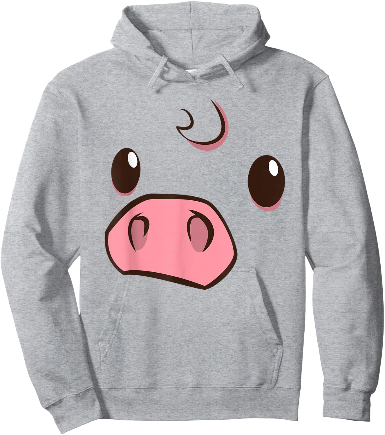 Cute Pig Animal Face Disguise Costume Swine Easy Halloween Hoodie - Hoodie | Ash