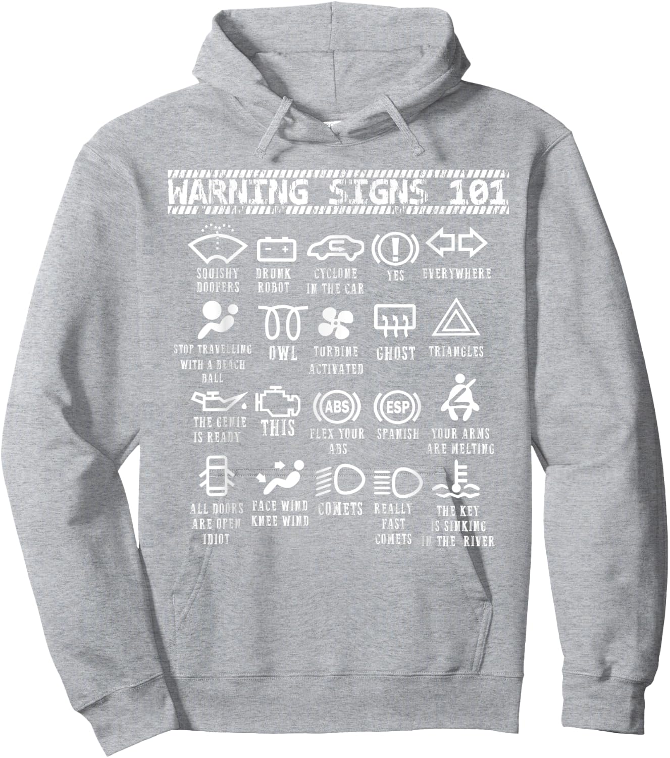 Warning Signs 101 funny car mechanic shirt women Hoodie - Hoodie | Ash