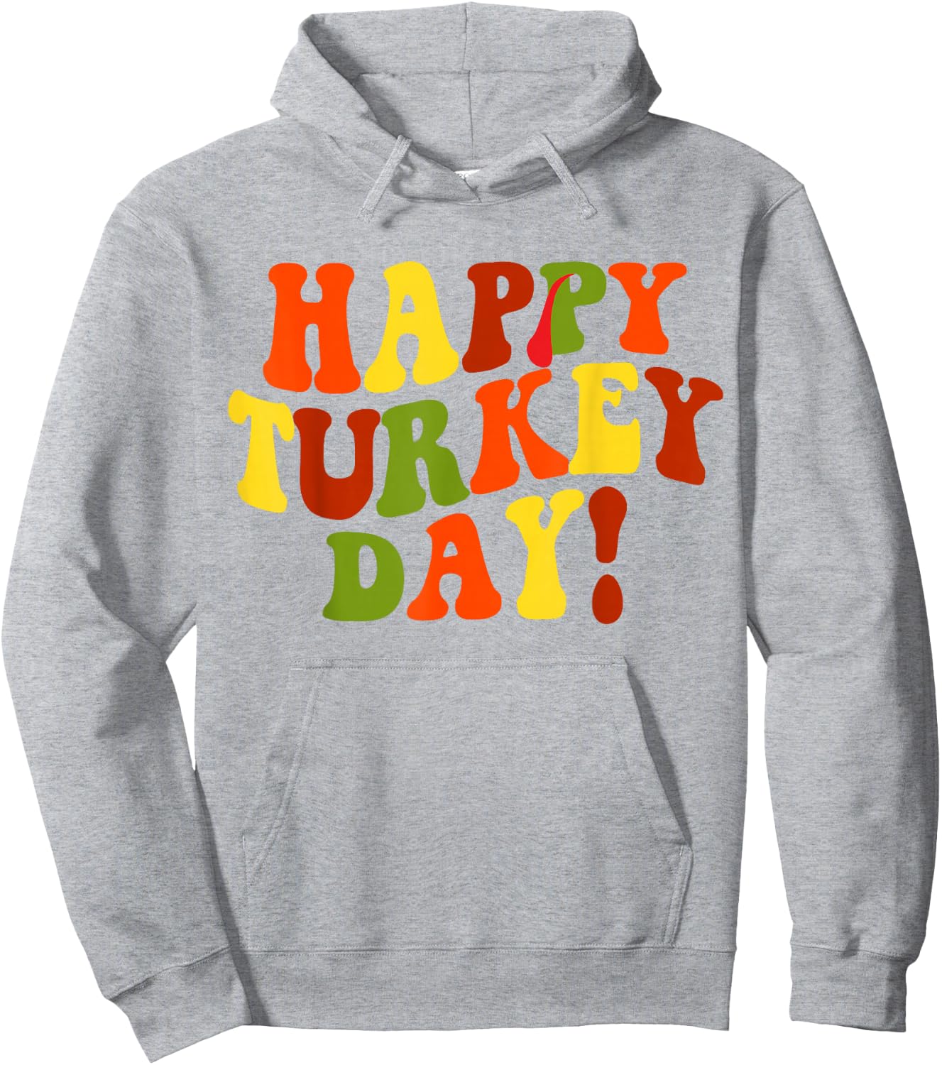 Happy Turkey Day Groovy Thanksgiving Fall Season -Adults Kids Black Small Short Sleeve Thanksgiving Hoodie - Hoodie | Ash