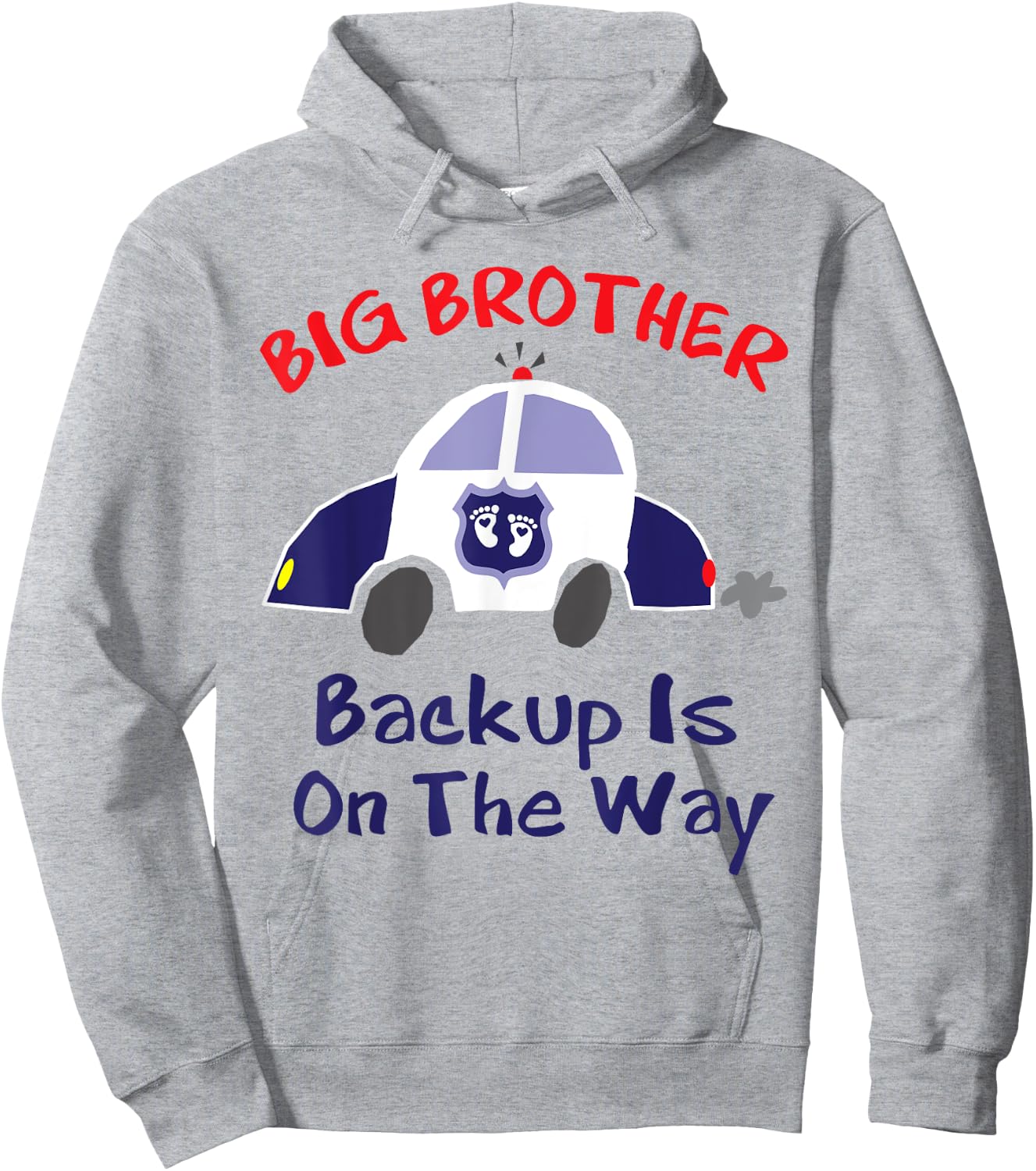 Funny Big Brother Pregnancy Announcement Shirt Police Car Hoodie - Hoodie | Ash