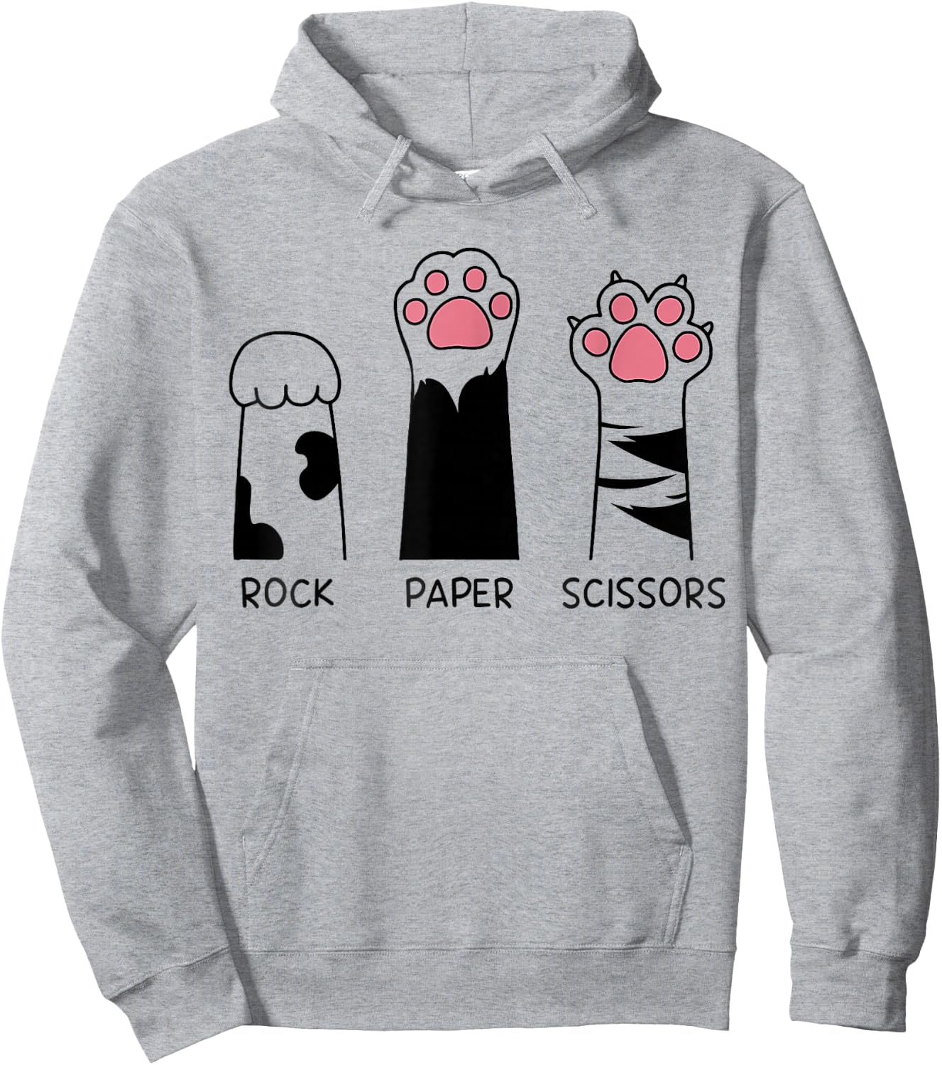 Rock Paper Scissors Cat Paws Cute Kitten Lover Cat Hoodie - Hoodie | Ash