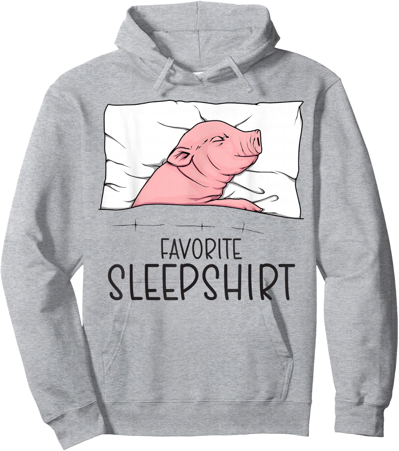 Favorite Sleepshirt, Napping Pig, Piglet & Piggy Pajama Hoodie - Hoodie | Ash