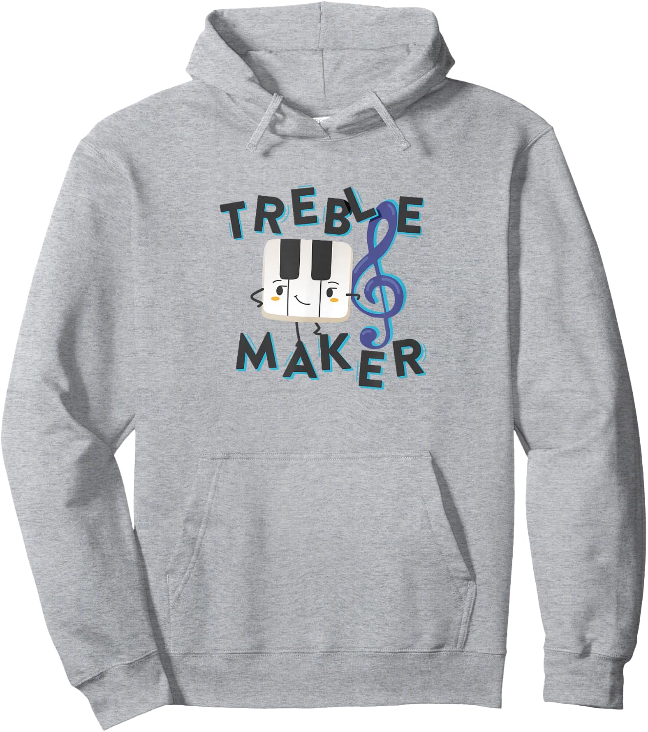 Treble Maker Piano Pun Hoodie - Hoodie | Ash