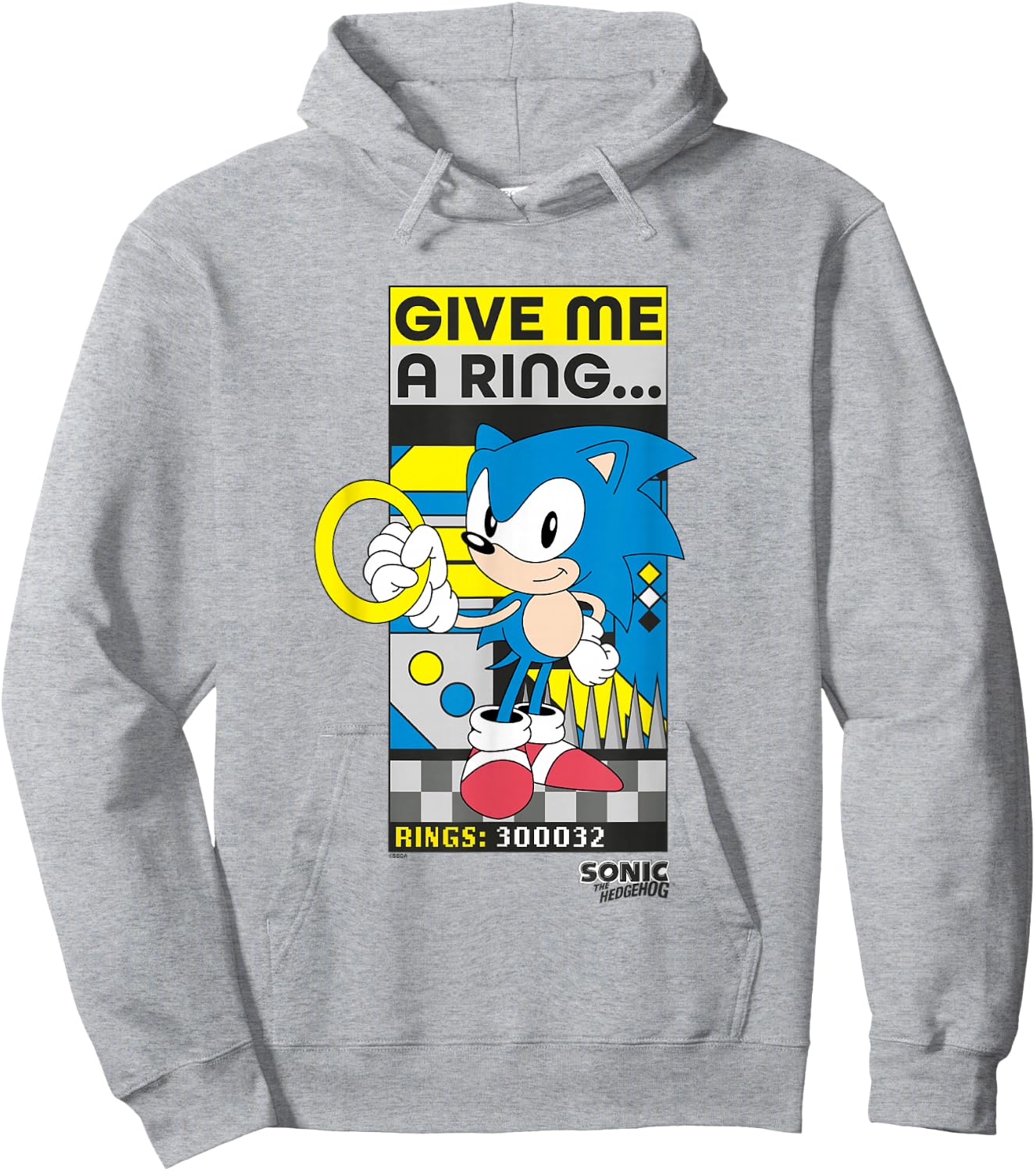 Sonic The Hedgehog Give Me A Ring… Retro Sonic Poster Hoodie - Hoodie | Ash