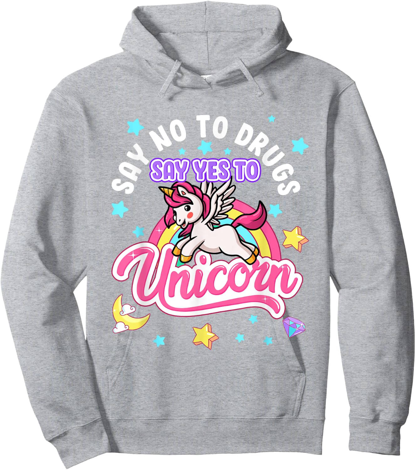 Say No Say Yes to Unicorns Red Ribbon Week Hoodie - Hoodie | Ash