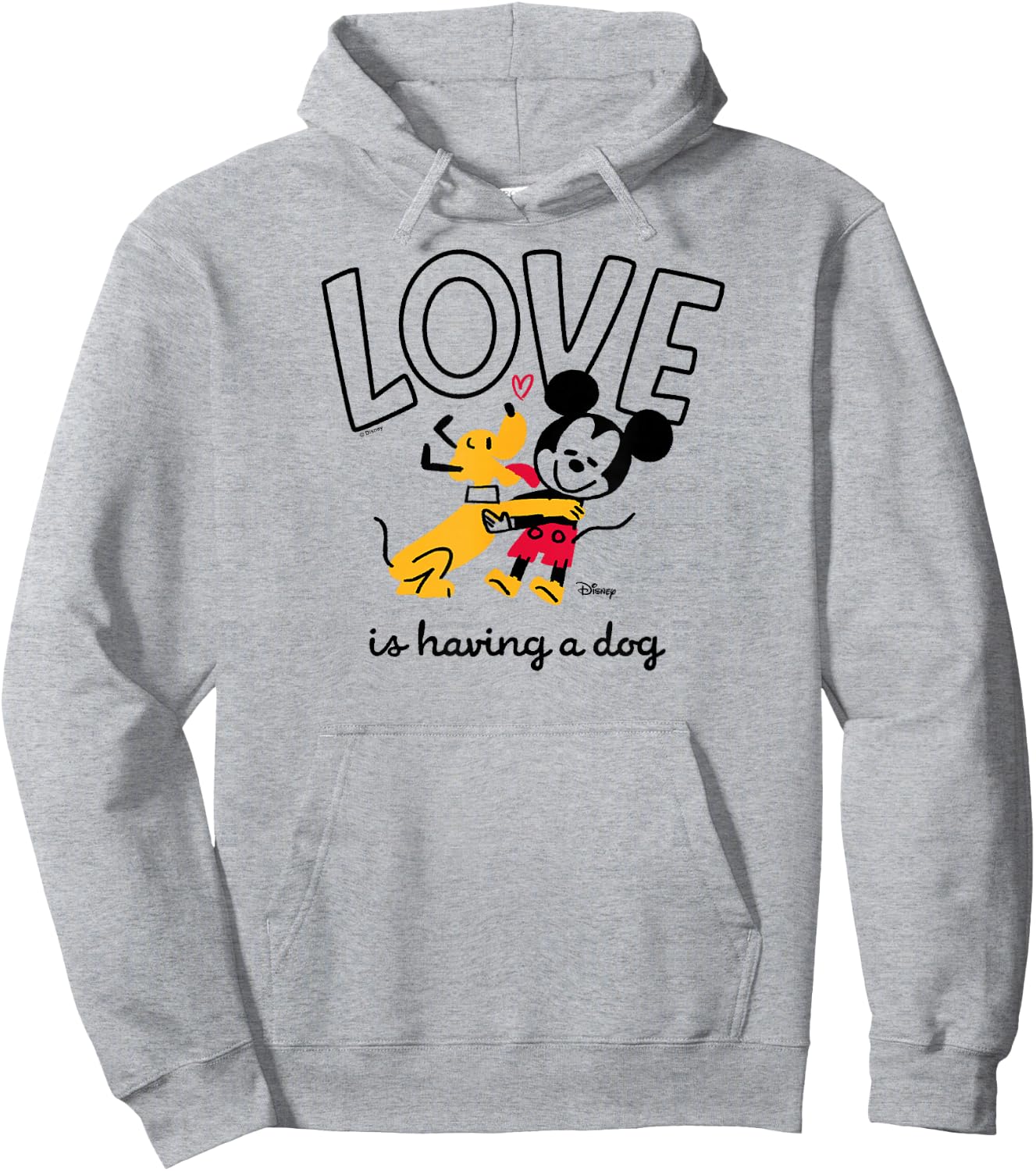 Mickey Mouse and Pluto - Love is Having a Dog Hoodie - Hoodie | Ash