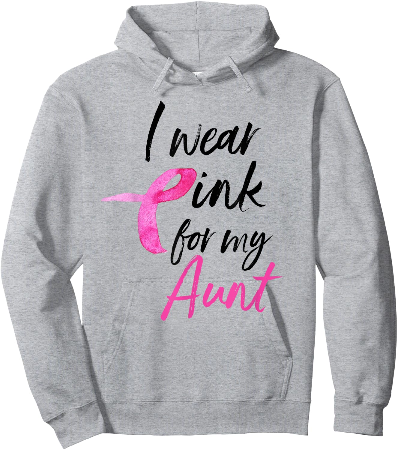 I Wear Pink For My Aunt Shirt Breast Cancer Awareness Month Hoodie - Hoodie | Ash