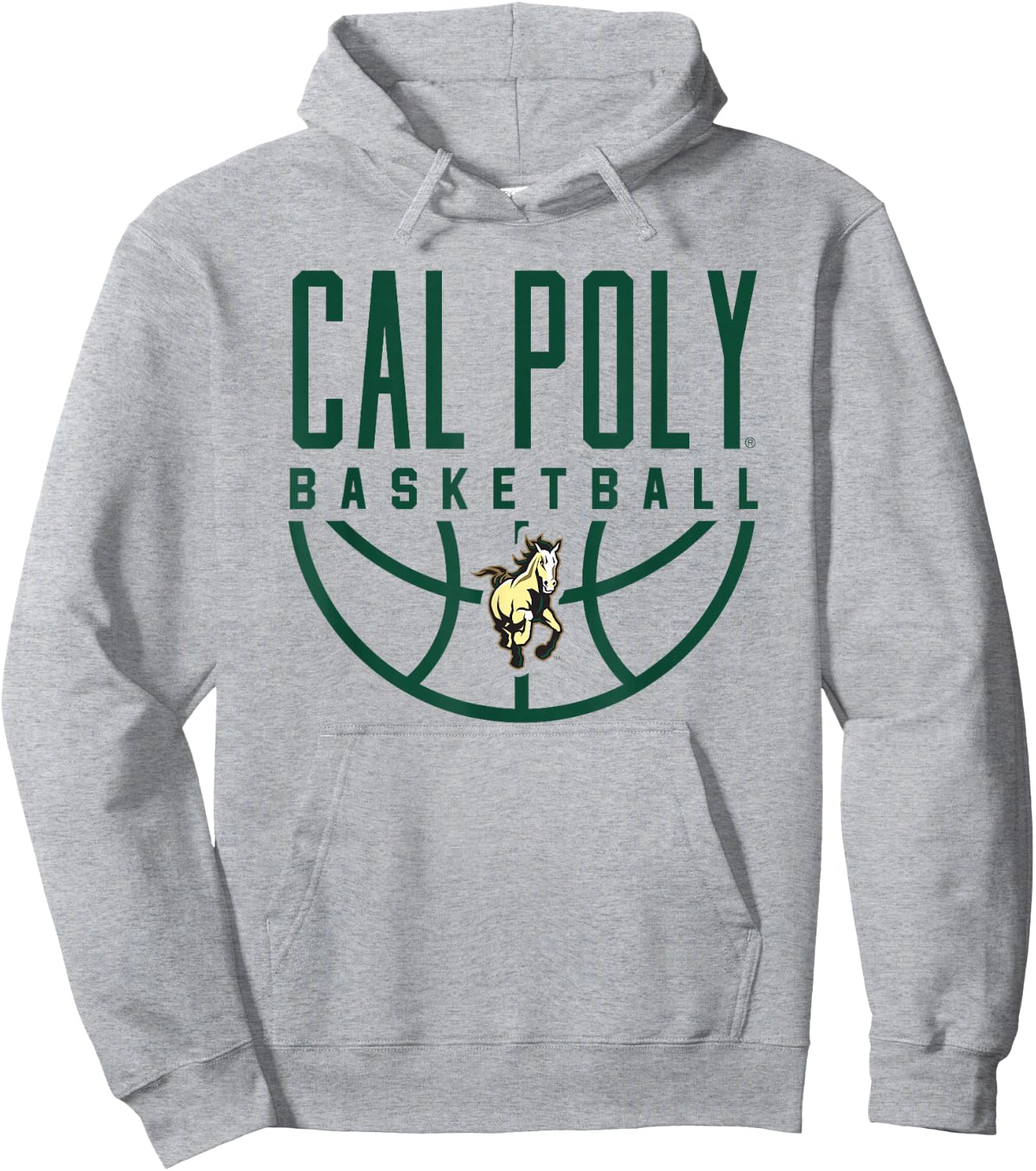 Cal Poly Mustangs Basketball Arch Hoodie - Hoodie | Ash