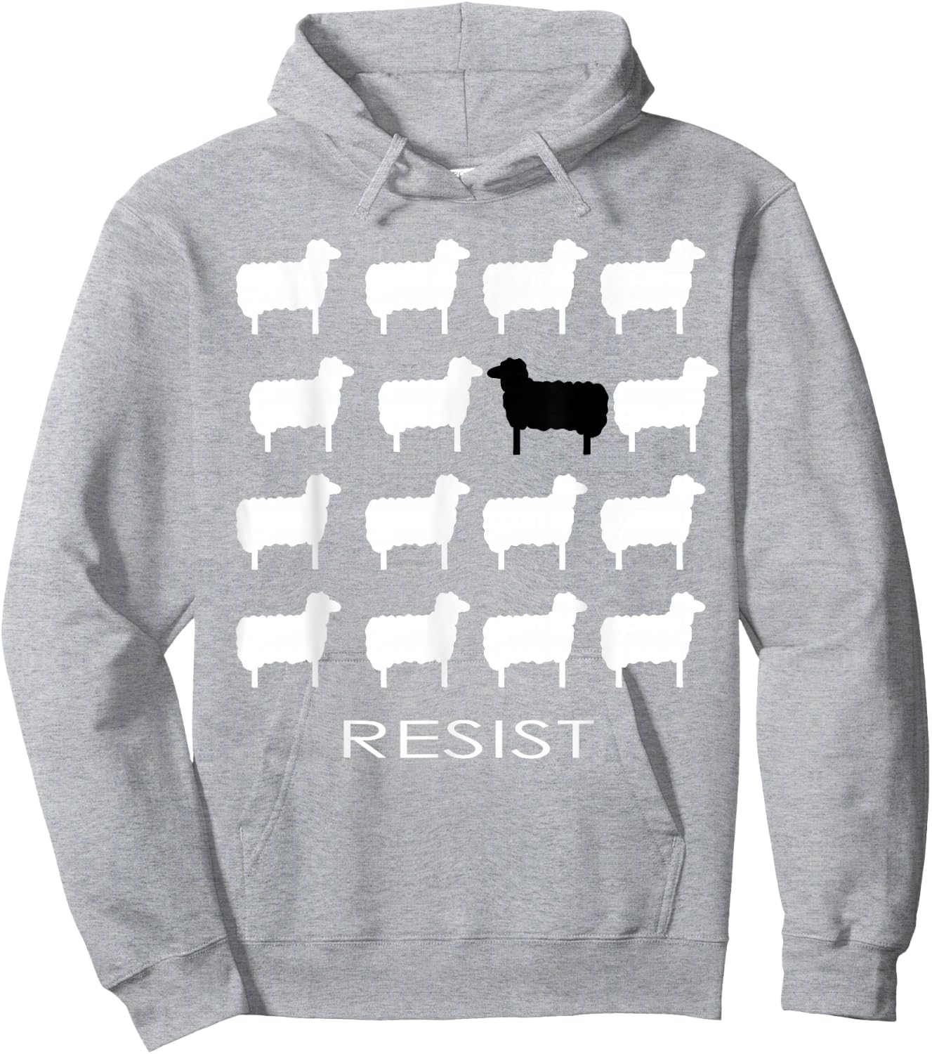 White and Black Sheep Resist Empowering Dissent Resistance Hoodie - Hoodie | Ash