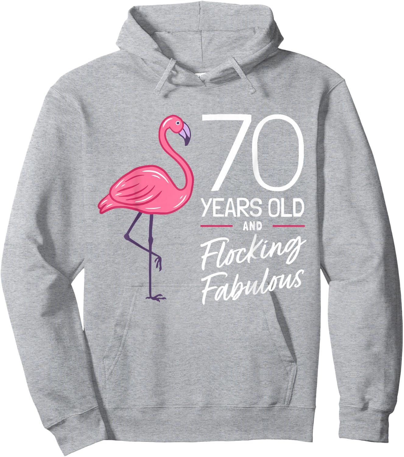Flamingo 70th Birthday Flamingo Milestone 70 Years Hoodie - Hoodie | Ash