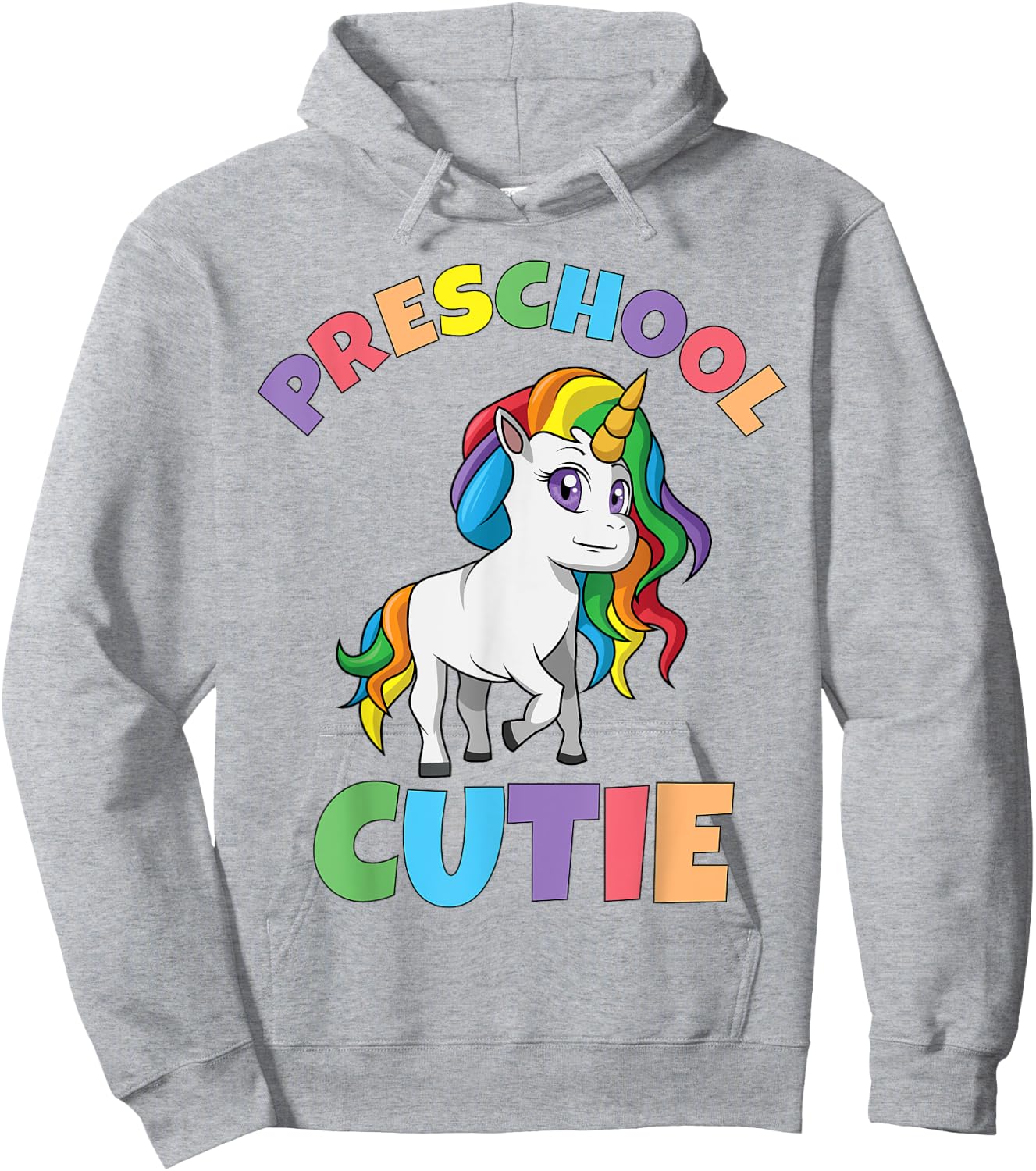 First Day of Preschool Girls Toddler Unicorn Preschool Cutie Hoodie - Hoodie | Ash