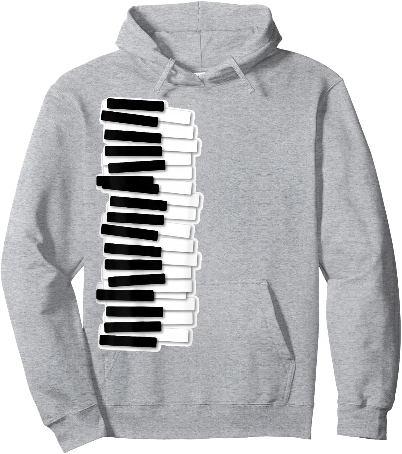 Funny Wobbly Piano Keyboard – Pianist & Musician Graphic Hoodie - Hoodie | Ash