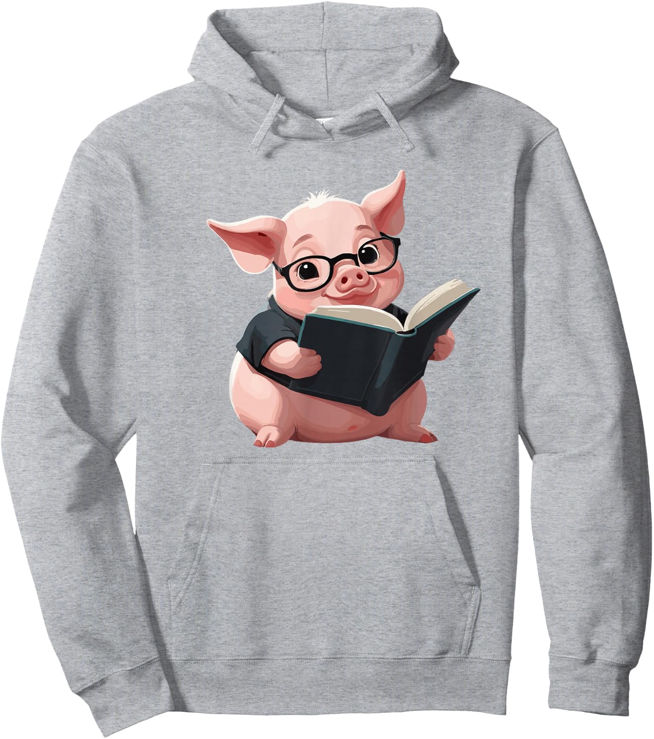 Cute Pig is reading a Book, Reading Pig Hoodie - Hoodie | Ash