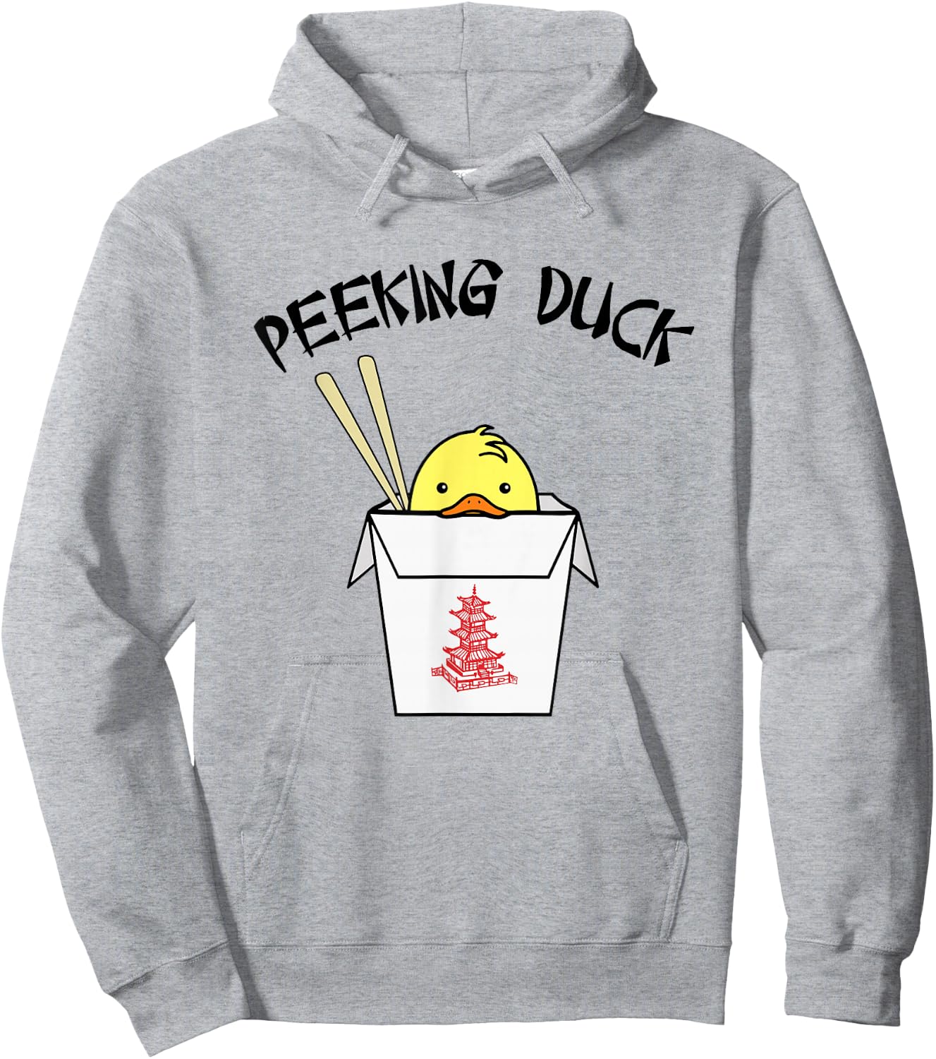 Peeking Duck funny cute Chinese food duck Hoodie - Hoodie | Ash