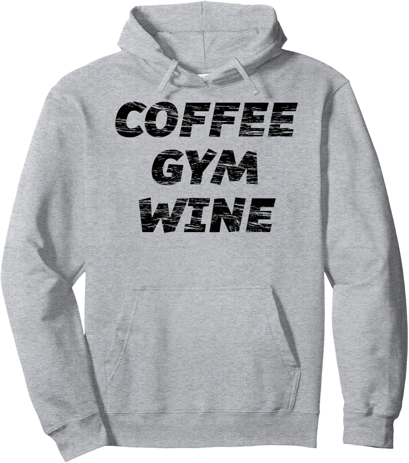 COFFEE GYM WINE | Cute Fitness Top Women - Graphic Hoodie - Hoodie | Ash