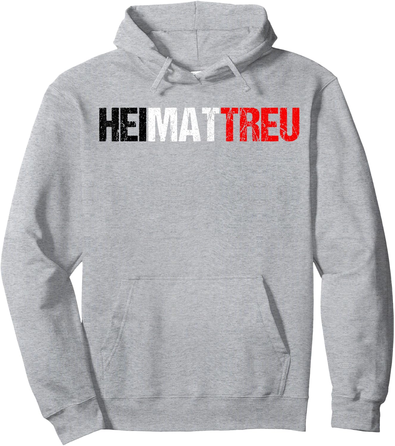 HEIMATTREU in Black / White / Red as German Lettering, gray Hoodie - Hoodie | Ash