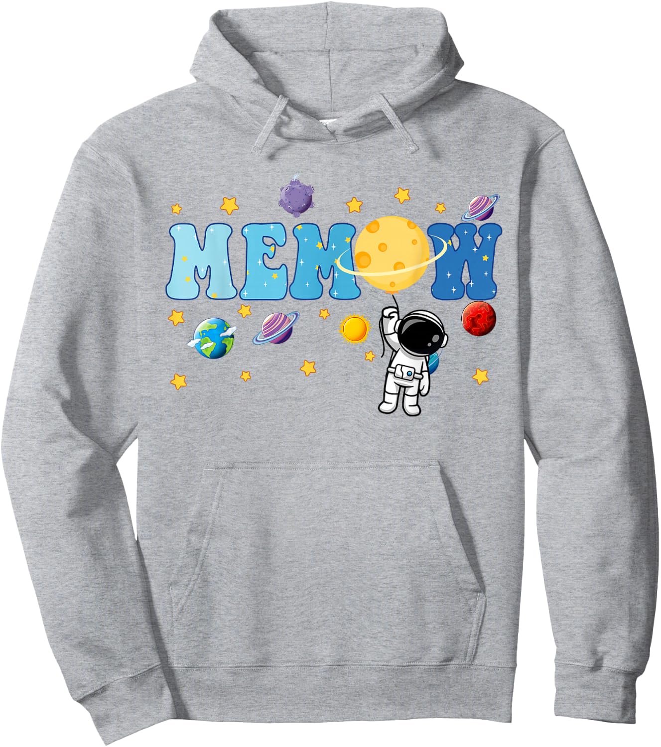 Memaw of The Bday Boy Astronaut Space Planets Family Hoodie - Hoodie | Ash