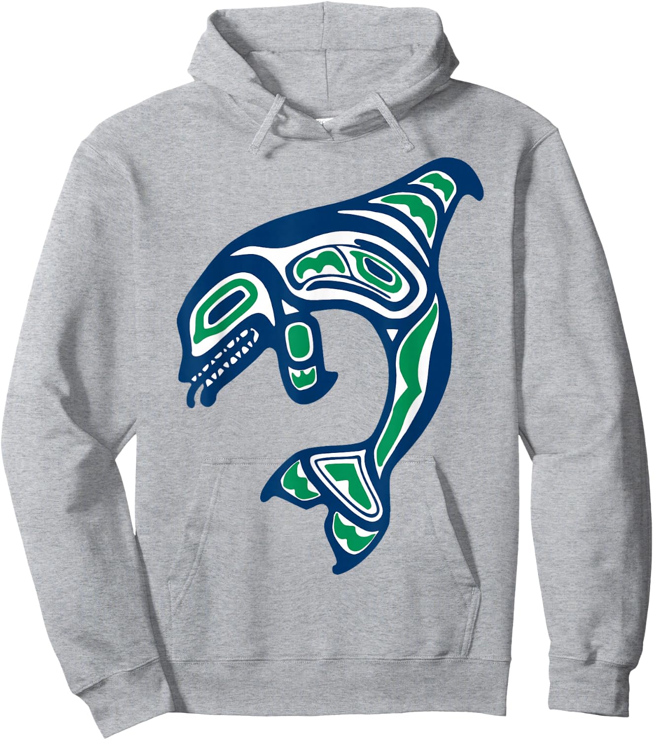Native American Indian Orca Whale Pacific Northwest Hoodie - Hoodie | Ash