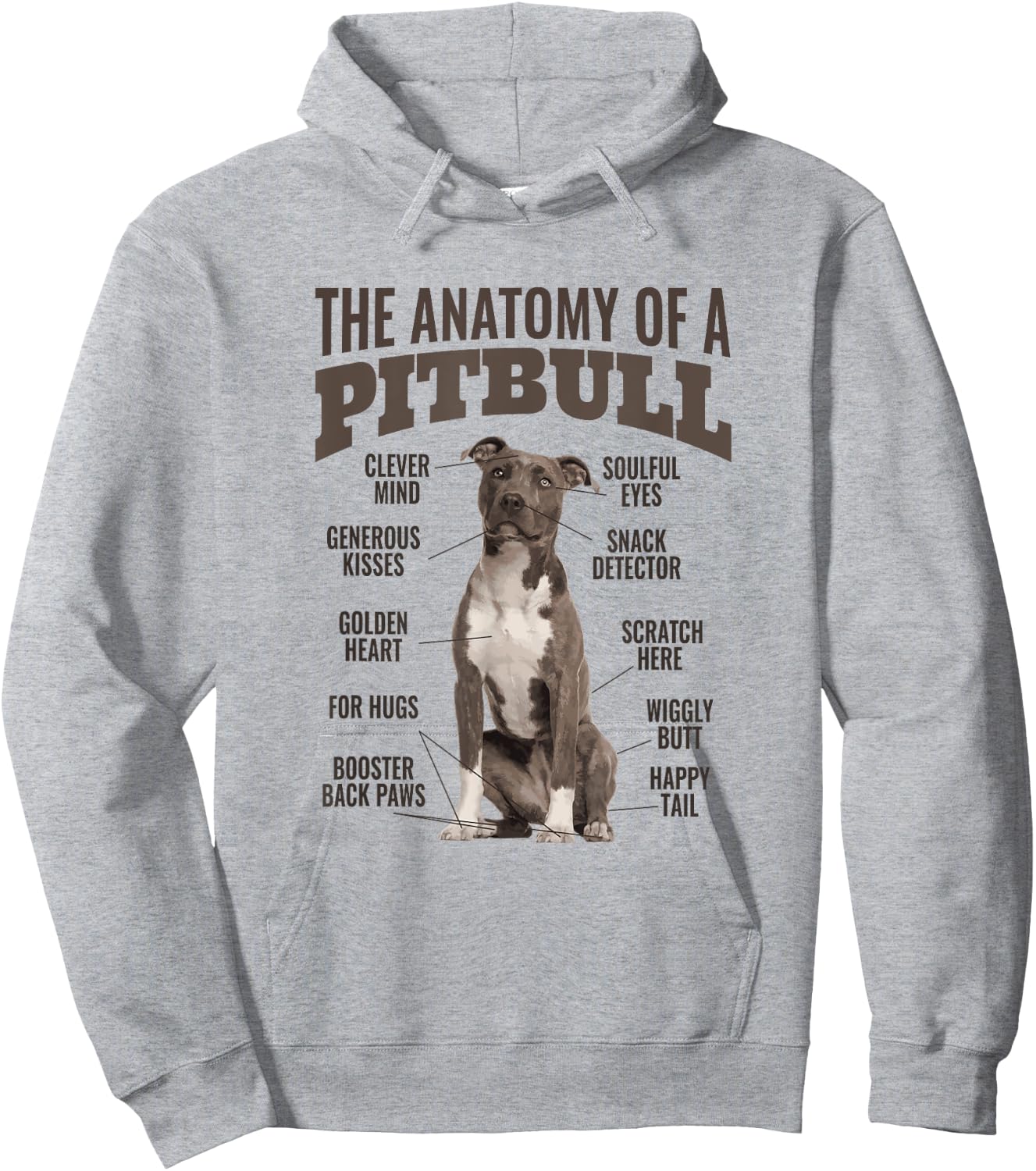 Anatomy Of A Pitbull Shirt Men Women Gift Dog Lovers Hoodie - Hoodie | Ash