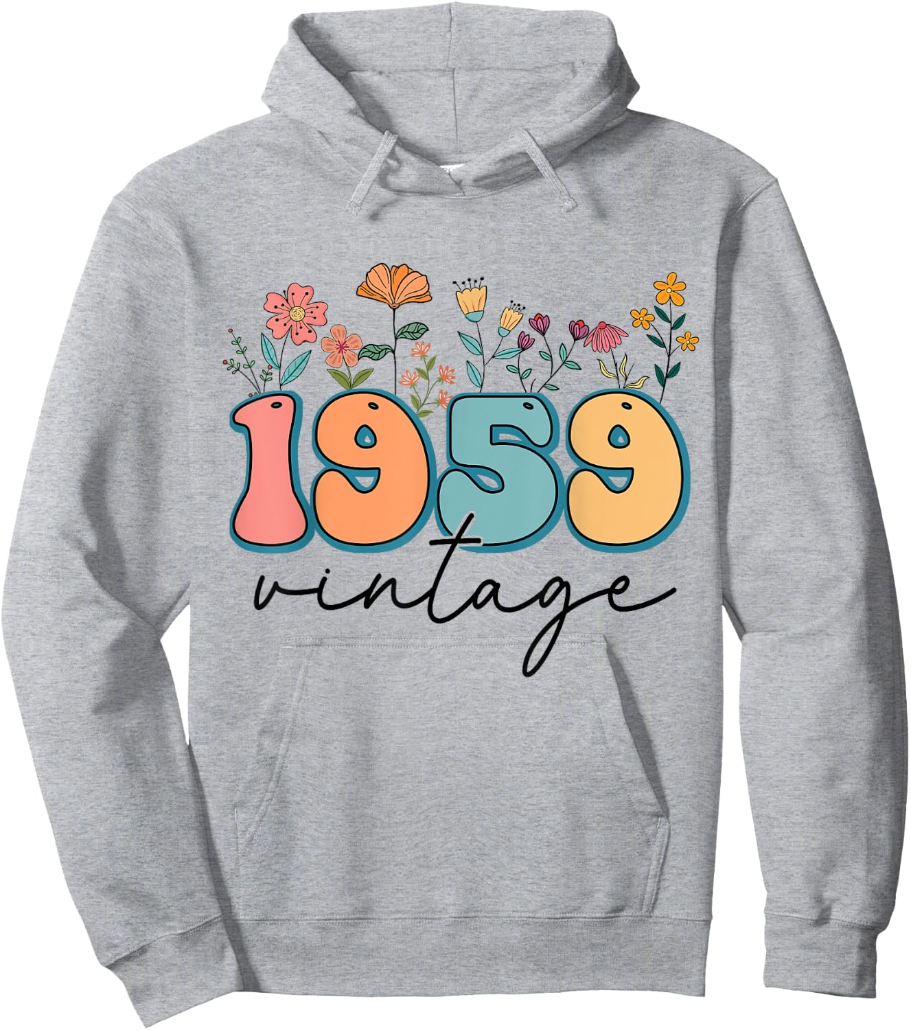 1959 Vintage Floral 65th Birthday 65 Years Old Flower Women Hoodie - Hoodie | Ash