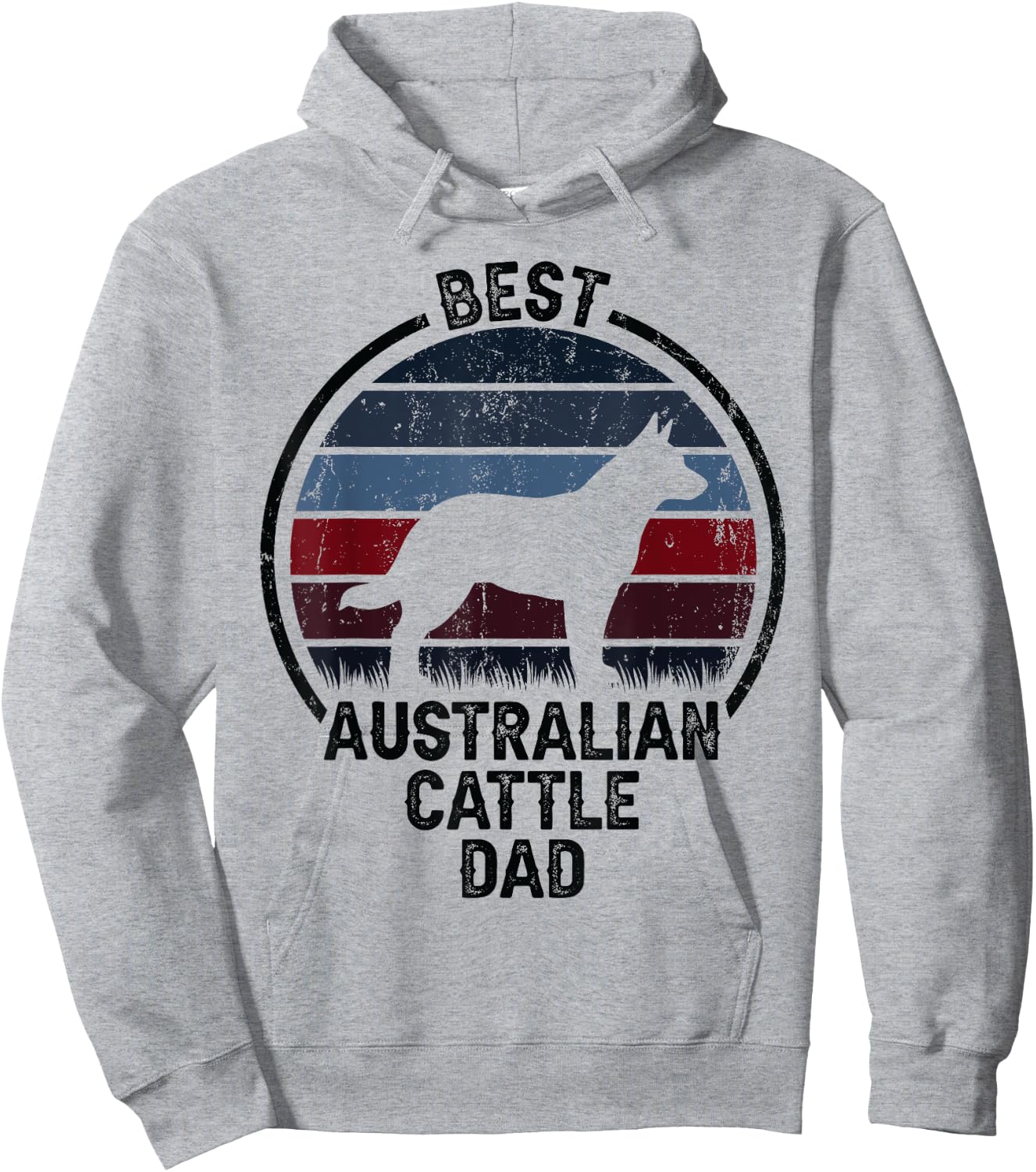 Best Dog Father Dad - Vintage Australian Cattle Dog Men Women Hoodie - Hoodie | Ash