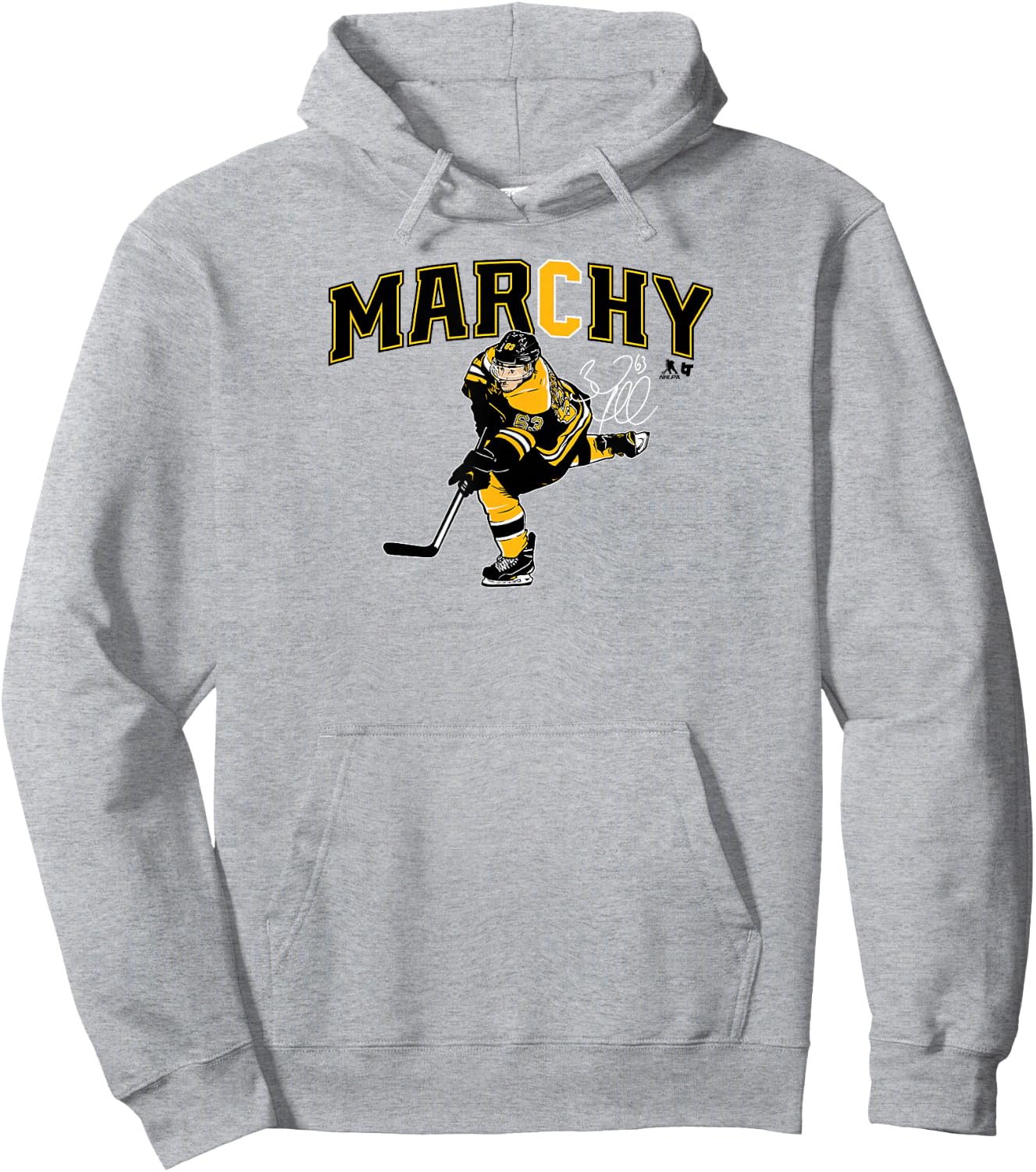 Brad Marchand - Captain Marchy - Boston Hockey Hoodie - Hoodie | Ash