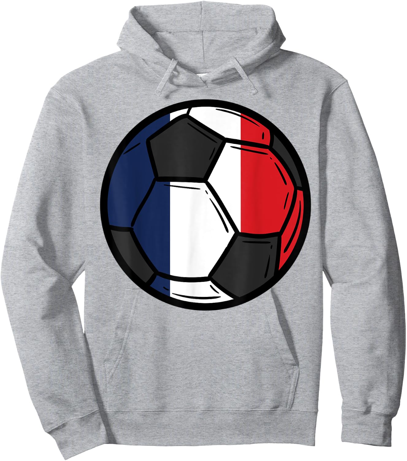 France Flag Soccer Ball French Fan Men Women Kids Boys Girls Hoodie - Hoodie | Ash