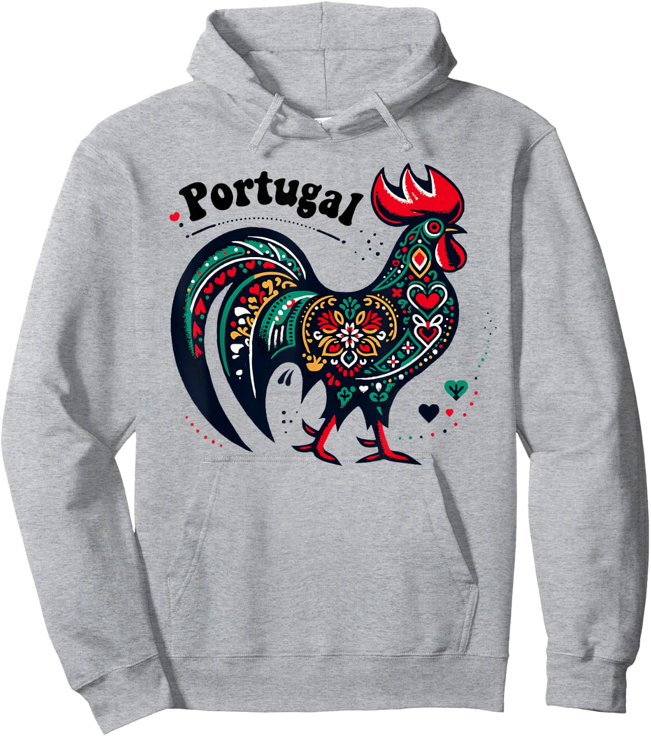 Portuguese Rooster Emblem Galo de Barcelos Hoodie - Hoodie | Ash