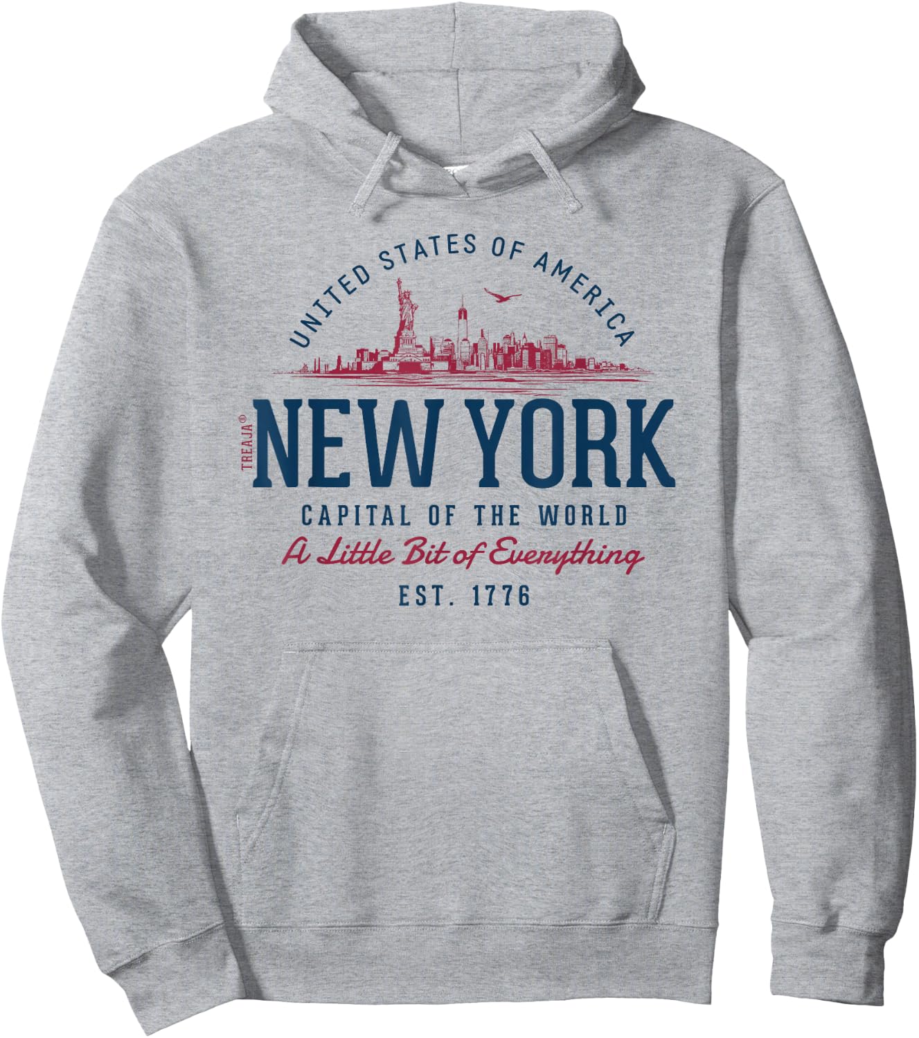 Vintage Look Retro Style United States New York , White Hoodie - Hoodie | Ash