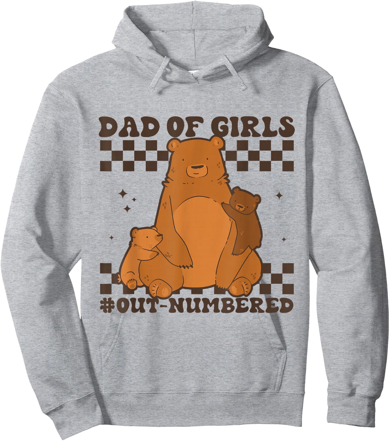 Dad of Girls Outnumbered Funny Father's Day Idea for Dads Hoodie - Hoodie | Ash