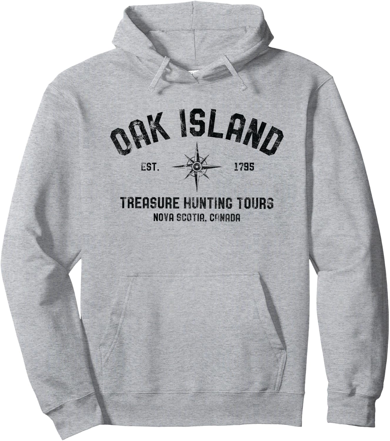 Oak Island Treasure Hunting Tours Vintage Compass Mystery Hoodie - Hoodie | Ash