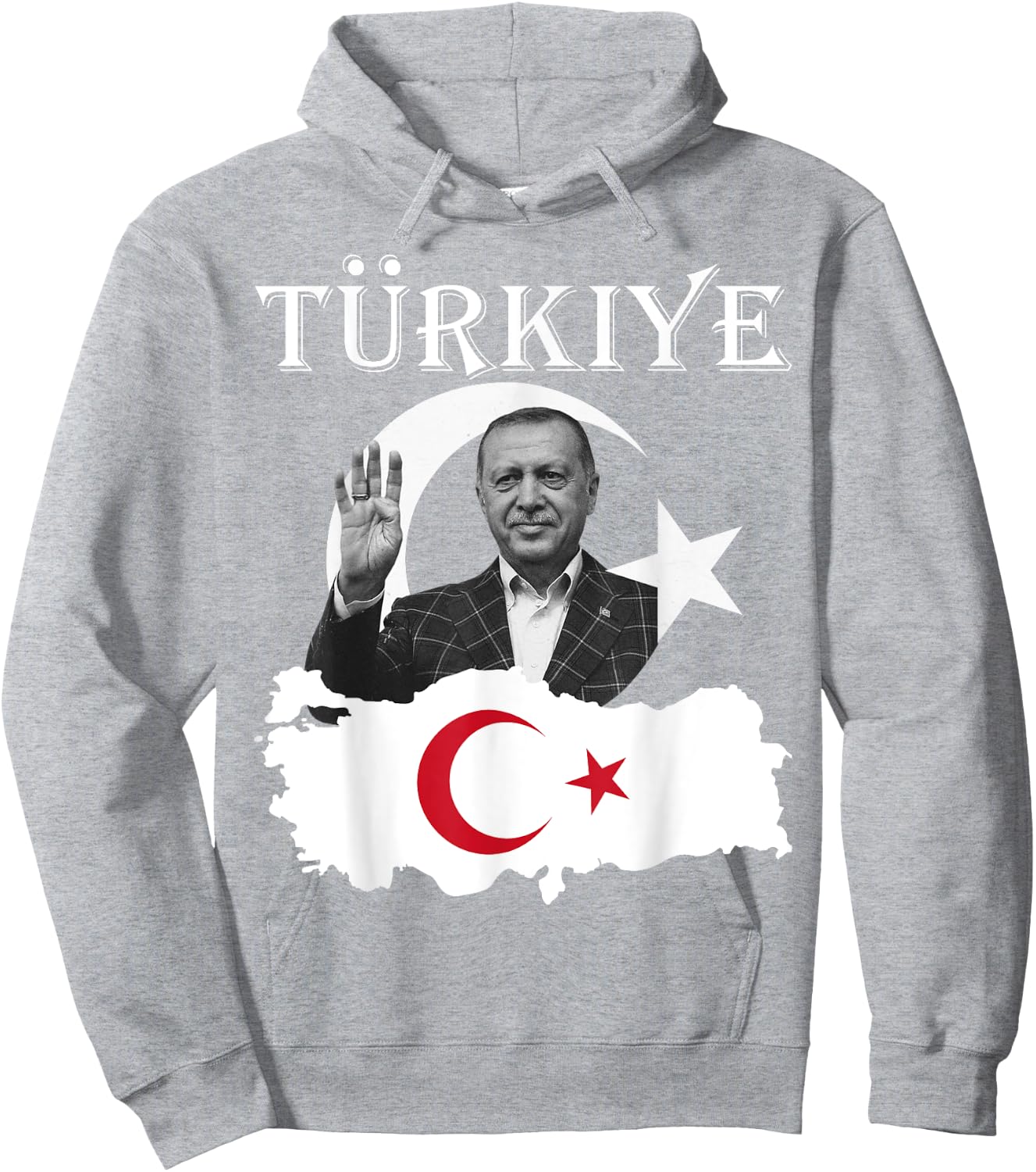 Recep Tayyip Erdogan Turkish Red Flag Hoodie - Hoodie | Ash
