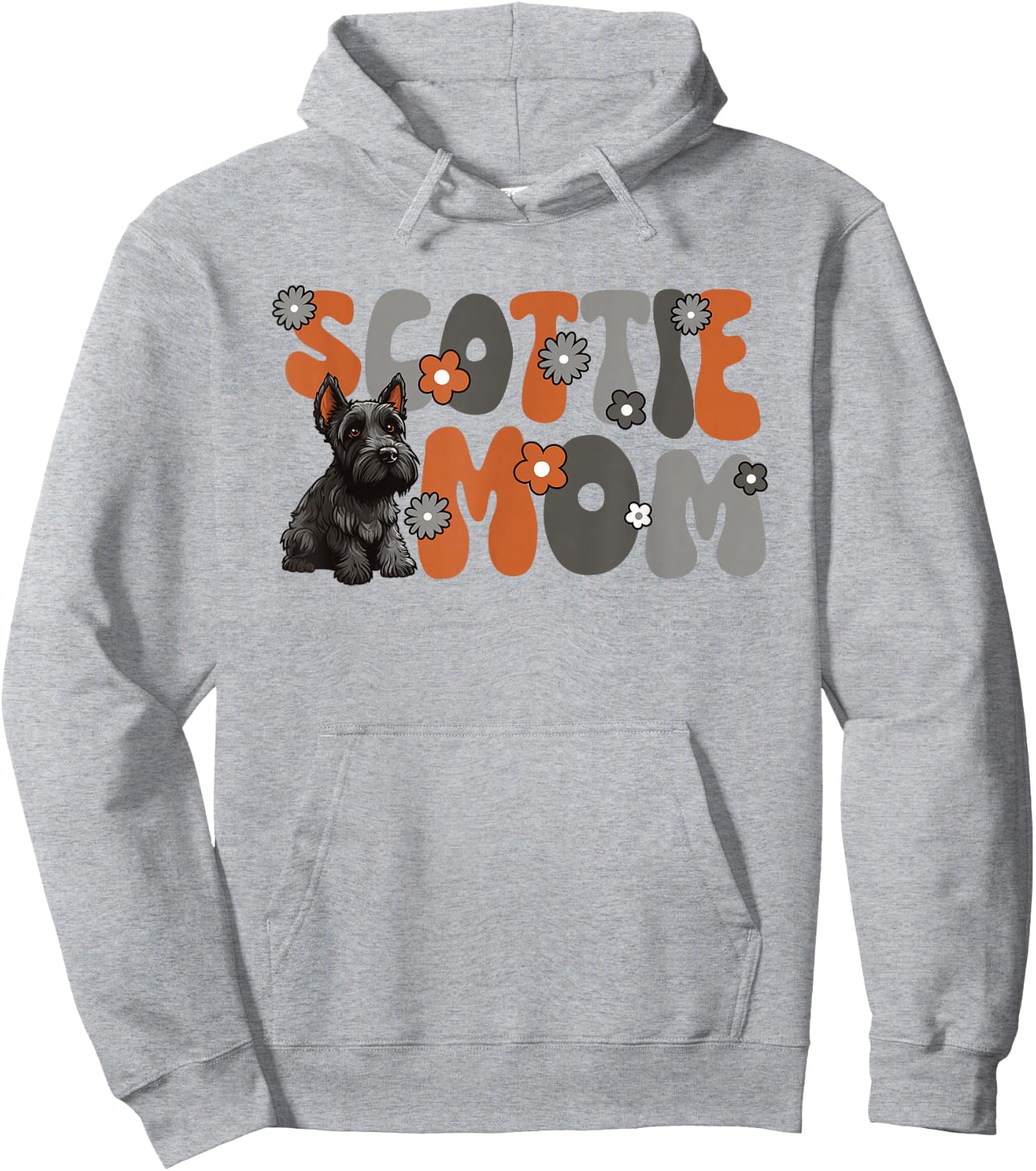 Scottish Terrier Groovy World's Best Scottie Mom Hoodie - Hoodie | Ash