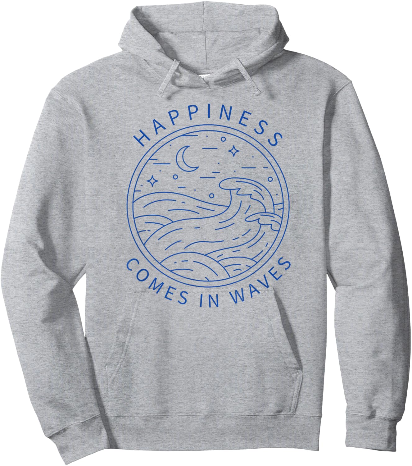 Happiness Comes In Waves Wave Surfer Surf Ocean Beach Lover Hoodie - Hoodie | Ash
