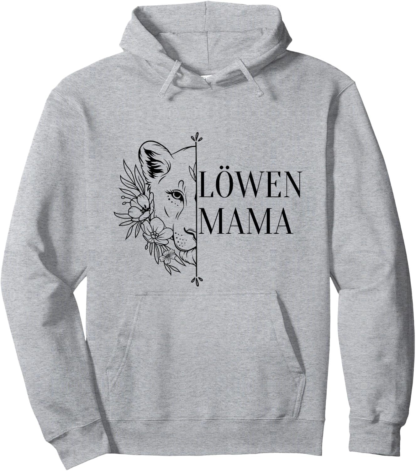 with German Text "Löwenmama Beste Mama Mutter" [German Language] Hoodie - Hoodie | Ash