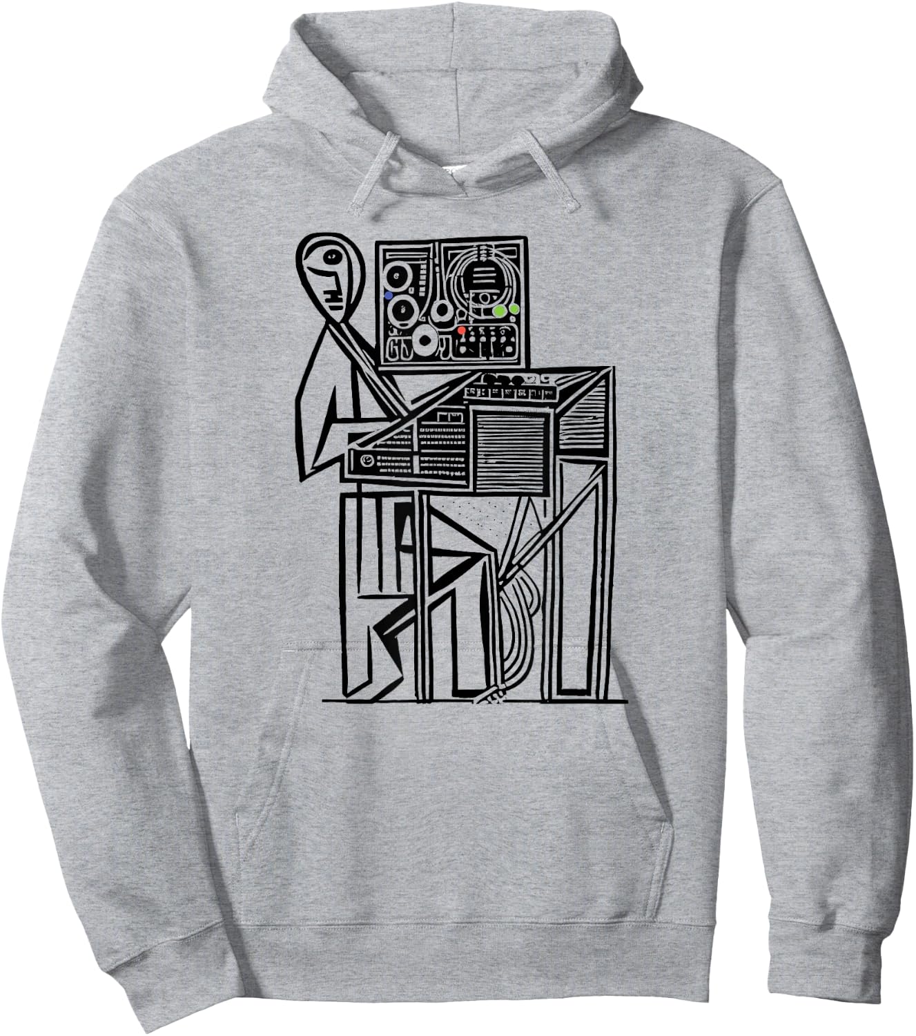Analog Vintage Modular Synthesizer Hoodie - Hoodie | Ash