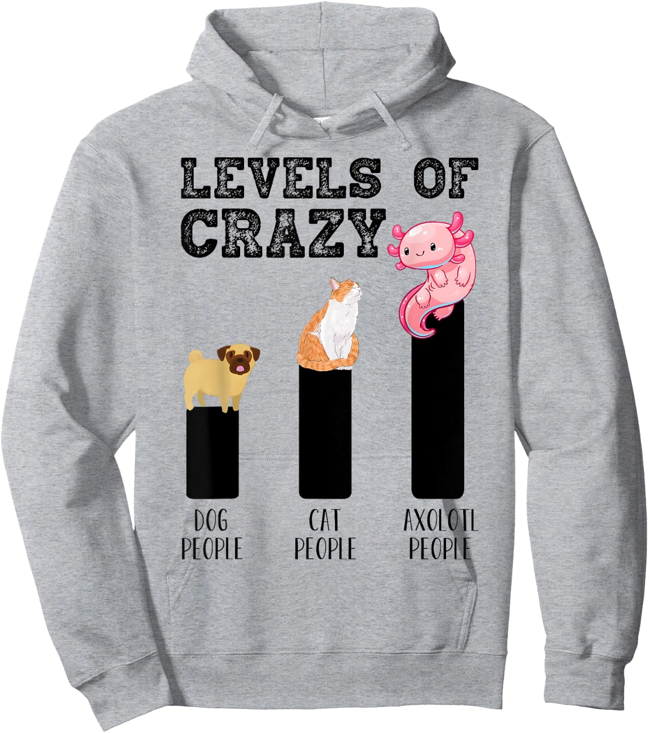 Funny Kawaii Axolotl Level Of Crazy Aqua Pet Axolotl Lovers Hoodie - Hoodie | Ash
