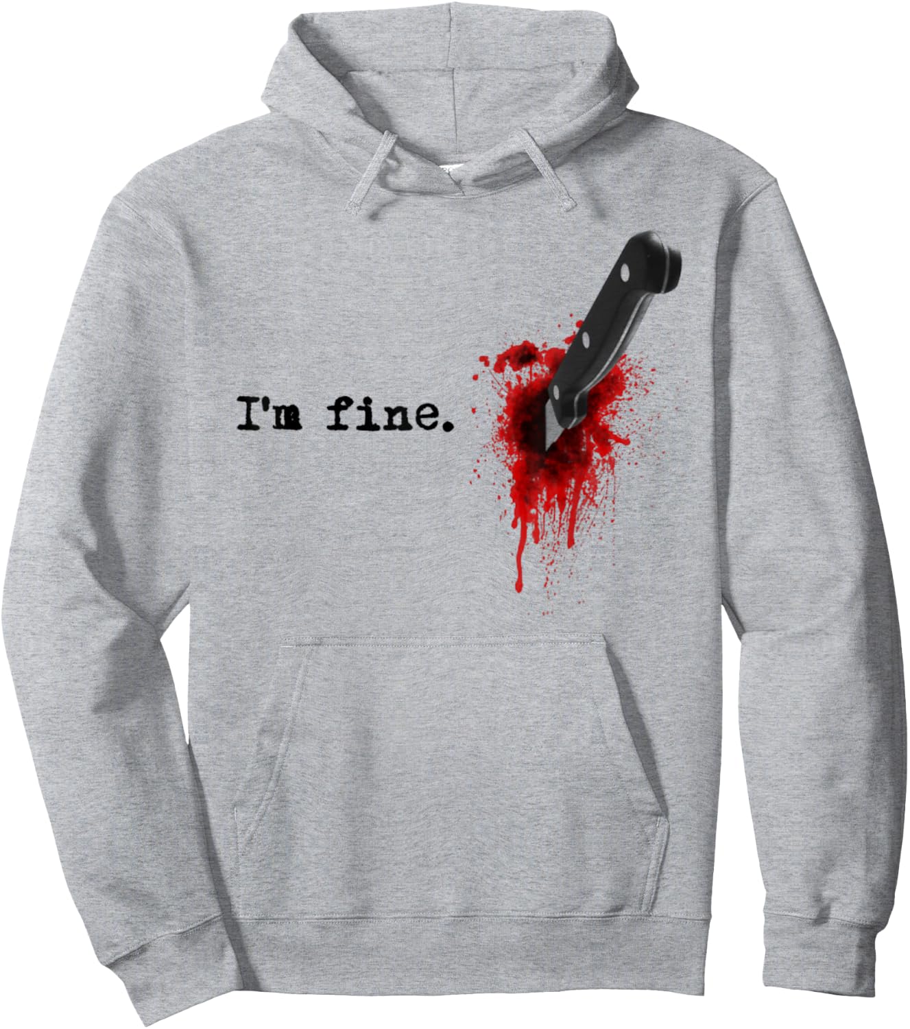 I'm Fine Bloody Halloween Hoodie - Hoodie | Ash