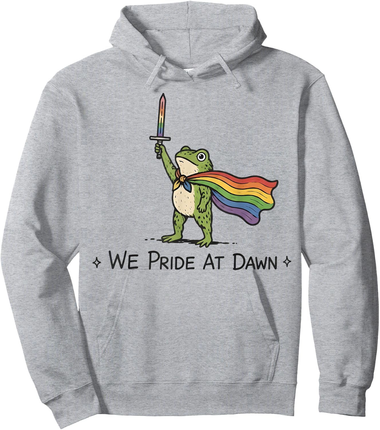 Funny Frog We Pride At Dawn Rainbow Flag LGBT Pride Month Hoodie - Hoodie | Ash