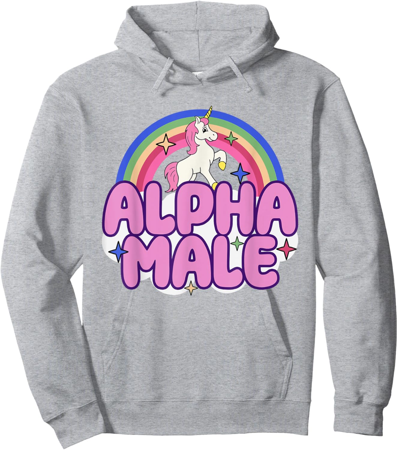 Ironic Male Alpha Unicorn Funny Sarcastic Funny Meme , blue Hoodie - Hoodie | Ash